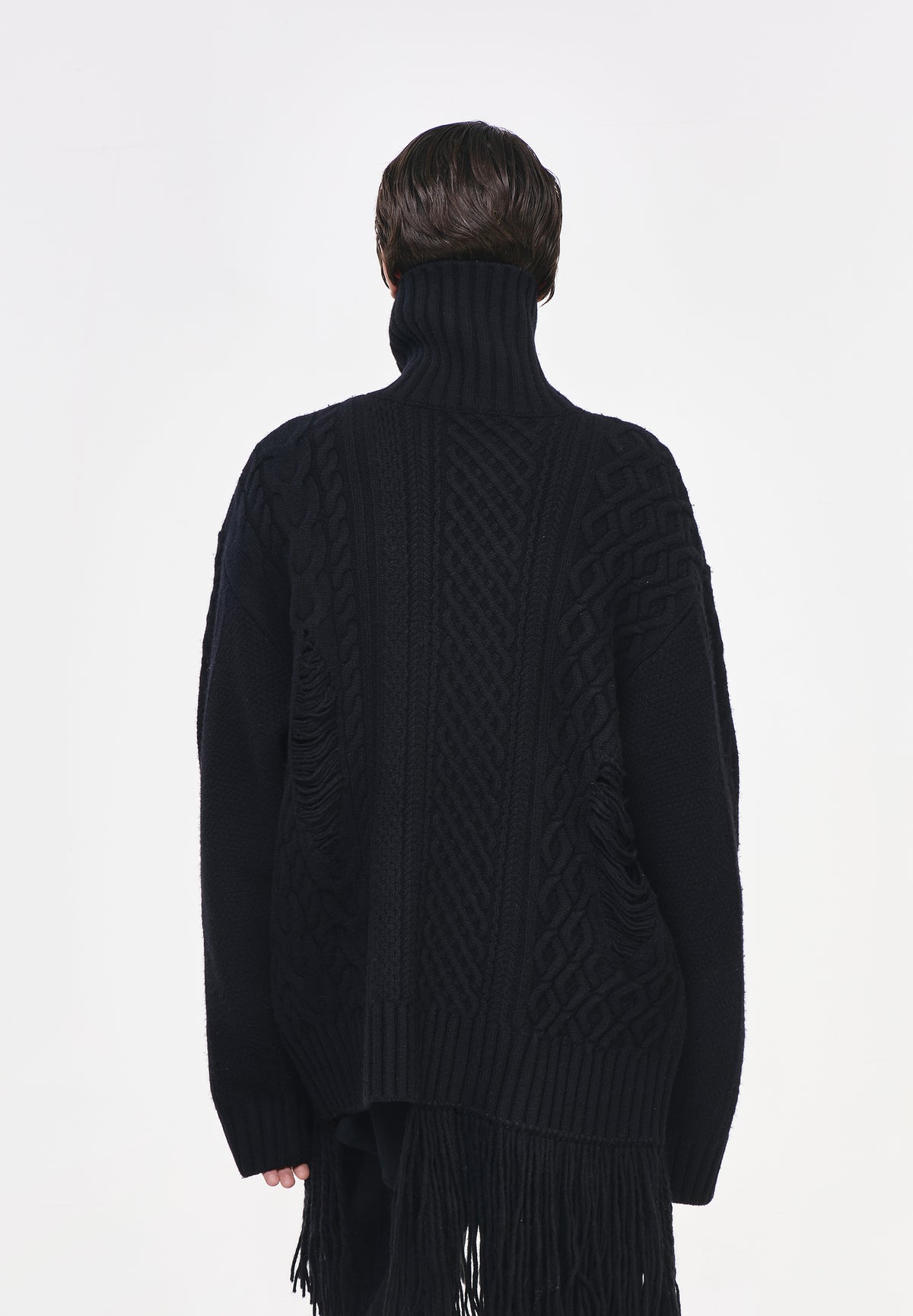 PLASTRON HIGH NECK CARDIGAN