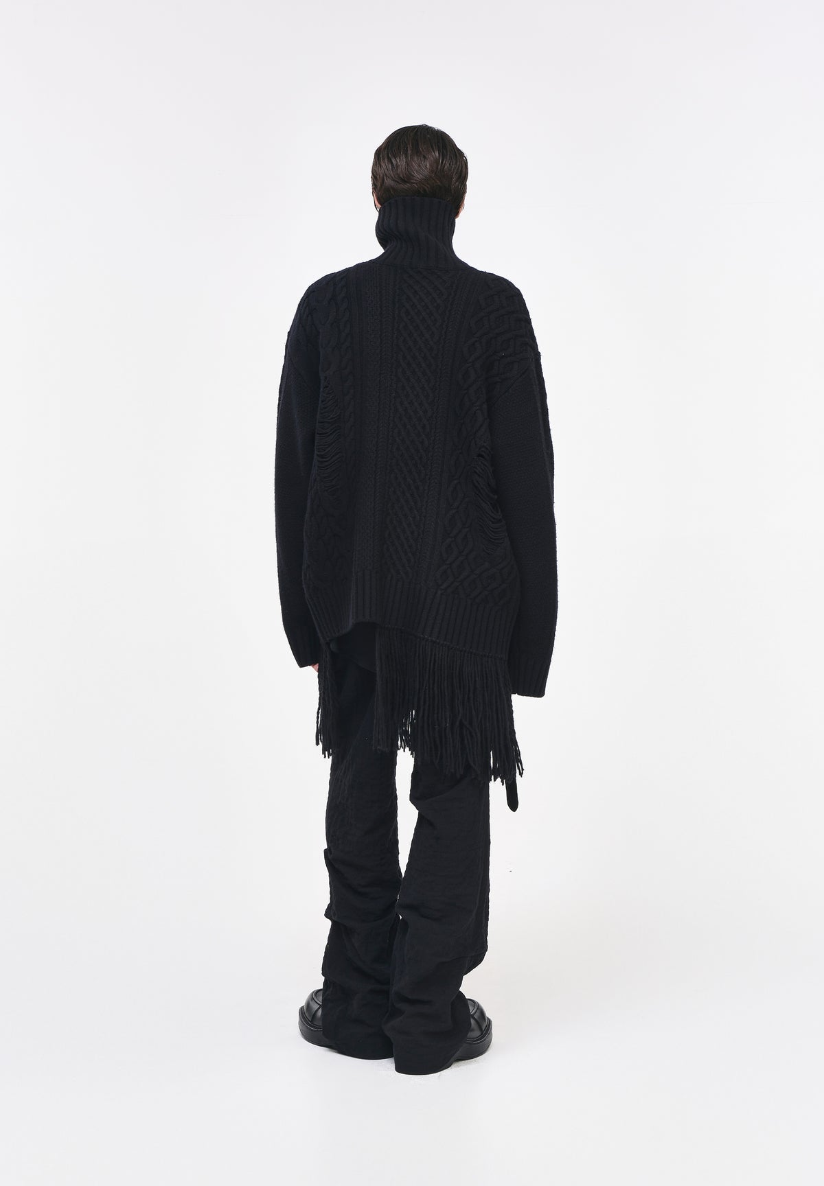 PLASTRON HIGH NECK CARDIGAN