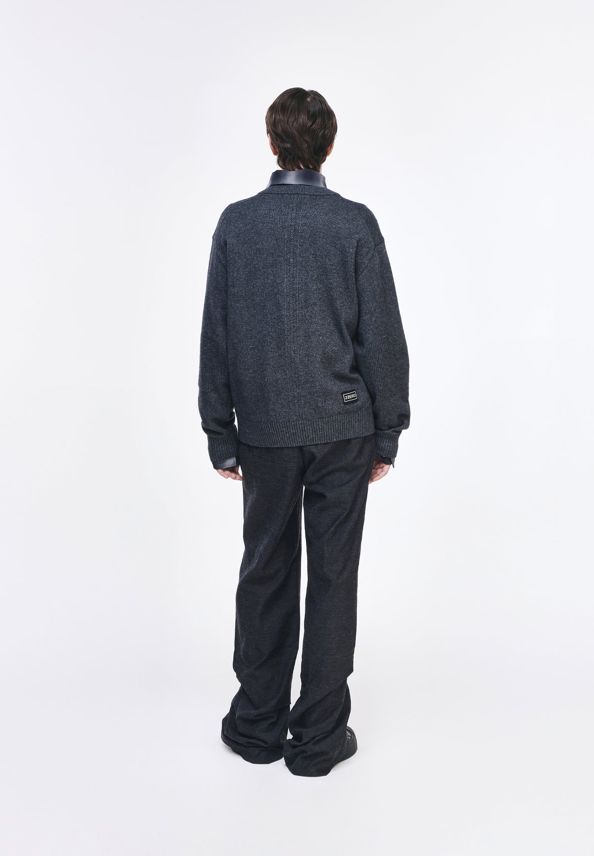 CASHMERE BLEND HENLEY NECK KNIT