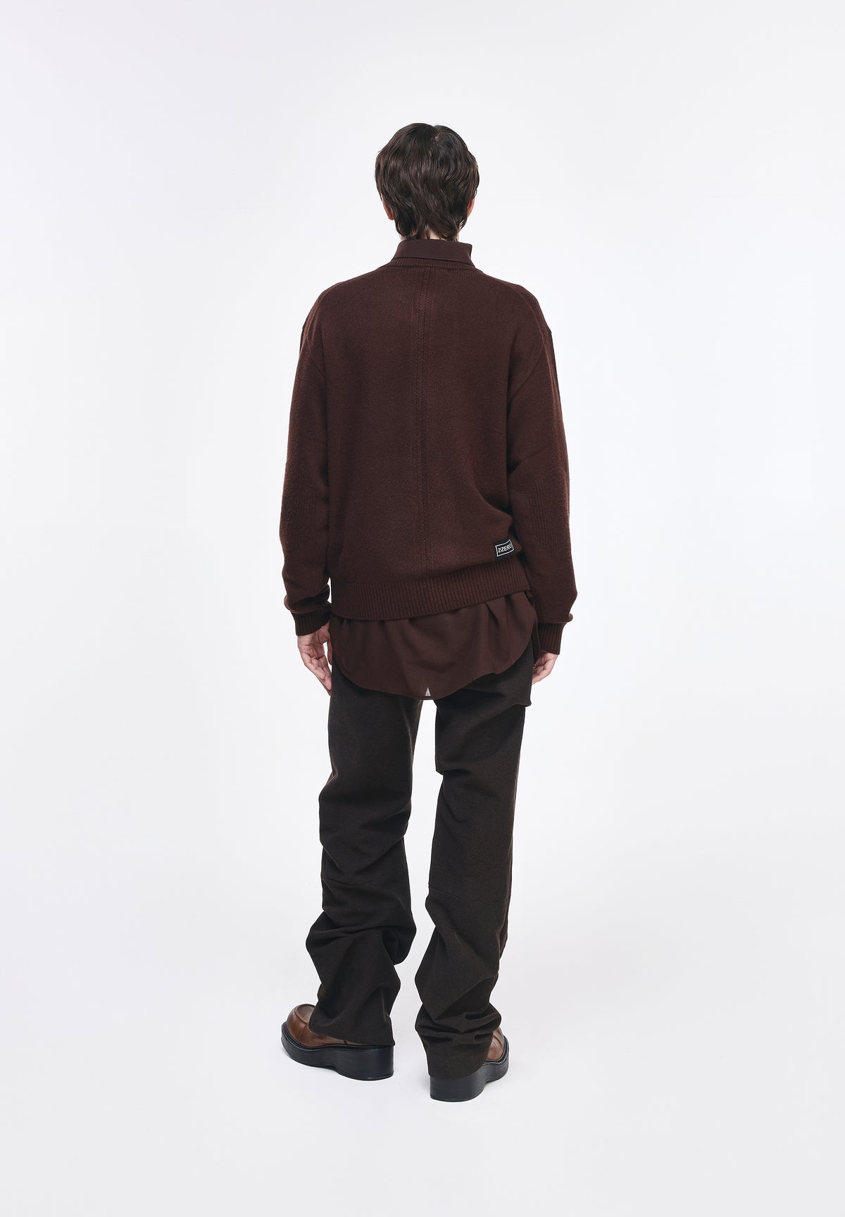 CASHMERE BLEND HENLEY NECK KNIT