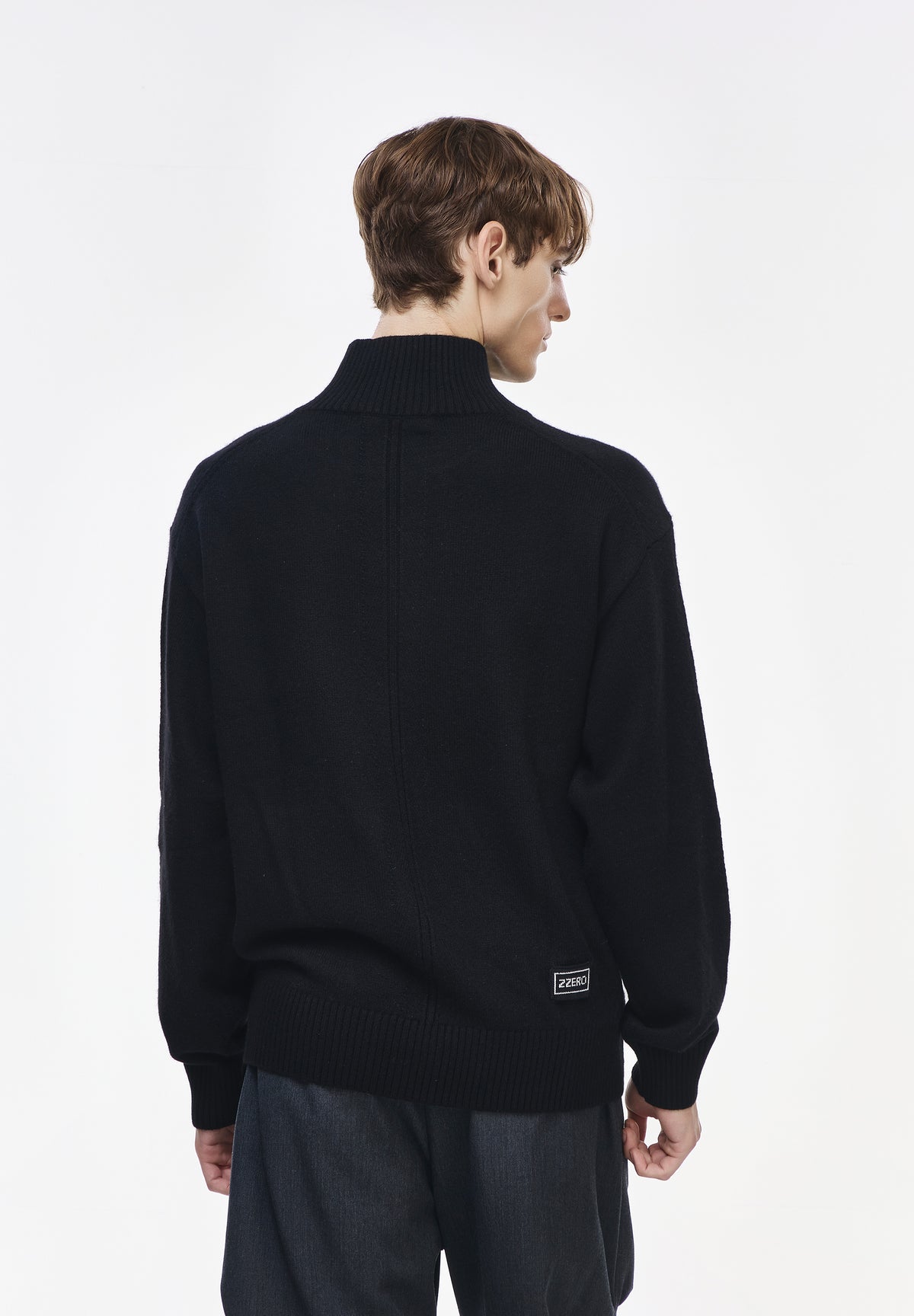 CASHMERE BLEND HALF ZIP UP
