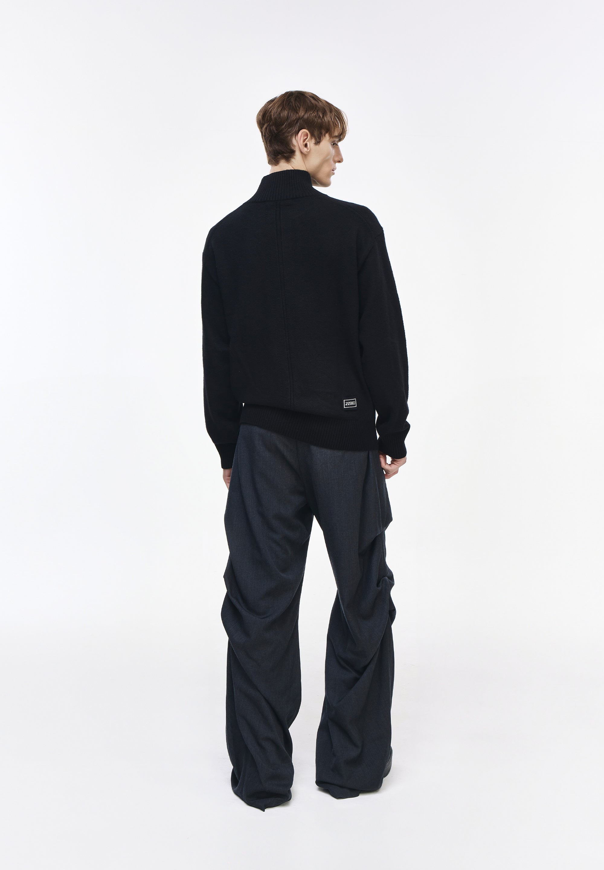 CASHMERE BLEND HALF ZIP UP