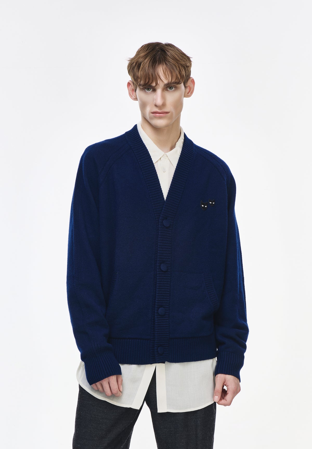 CASHMERE BLEND V NECK CARDIGAN