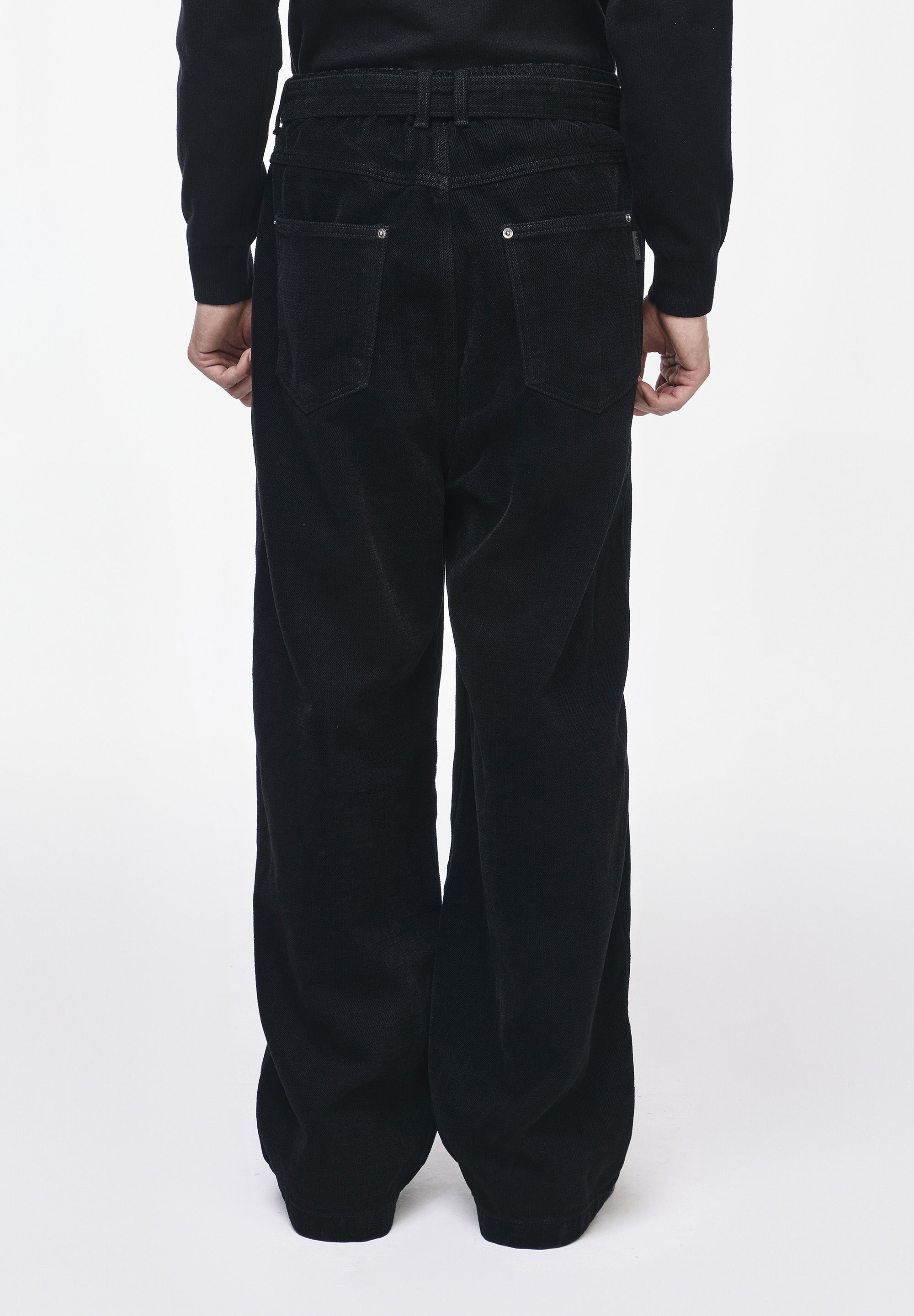 BELTED WIDE DENIM
