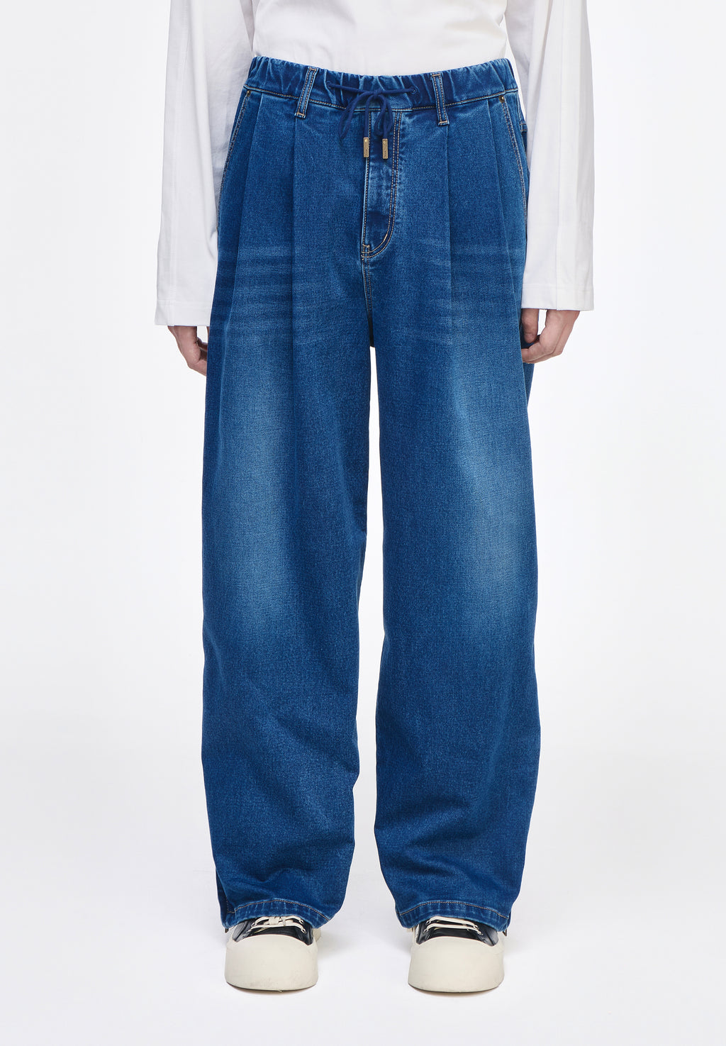SLIT DENIM JERSEY SWEATPANTS