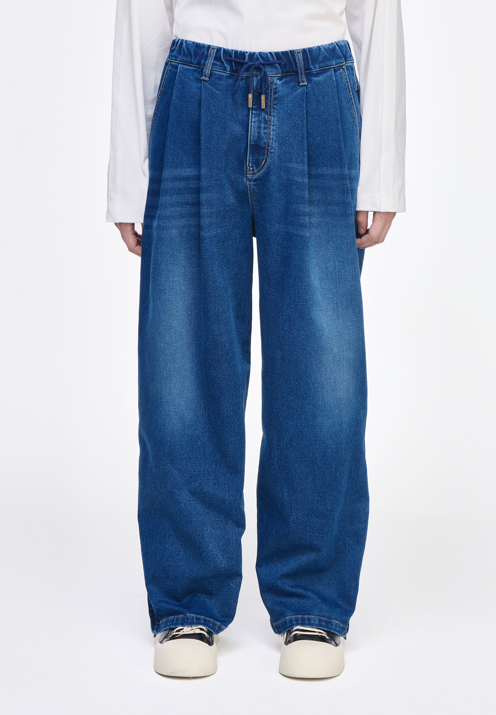 SLIT DENIM JERSEY SWEATPANTS
