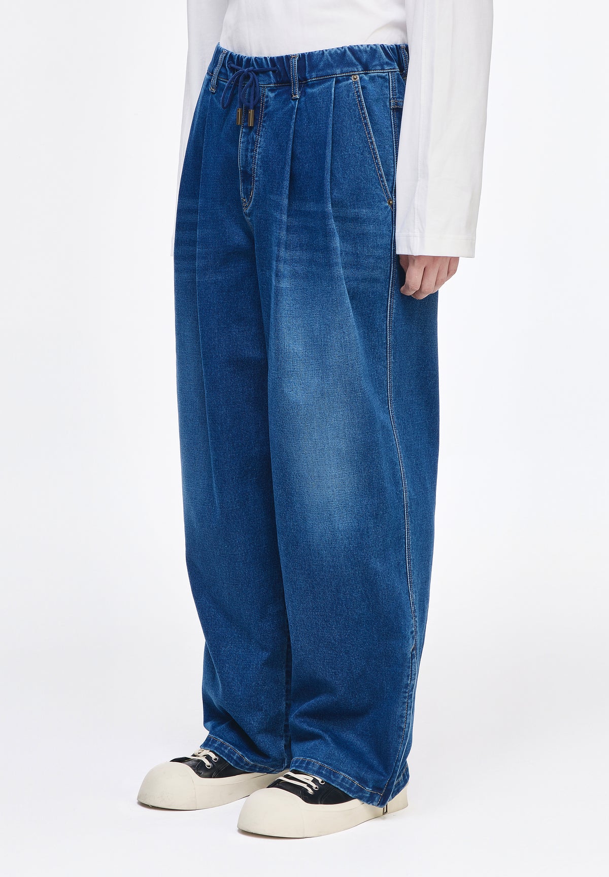 SLIT DENIM JERSEY SWEATPANTS