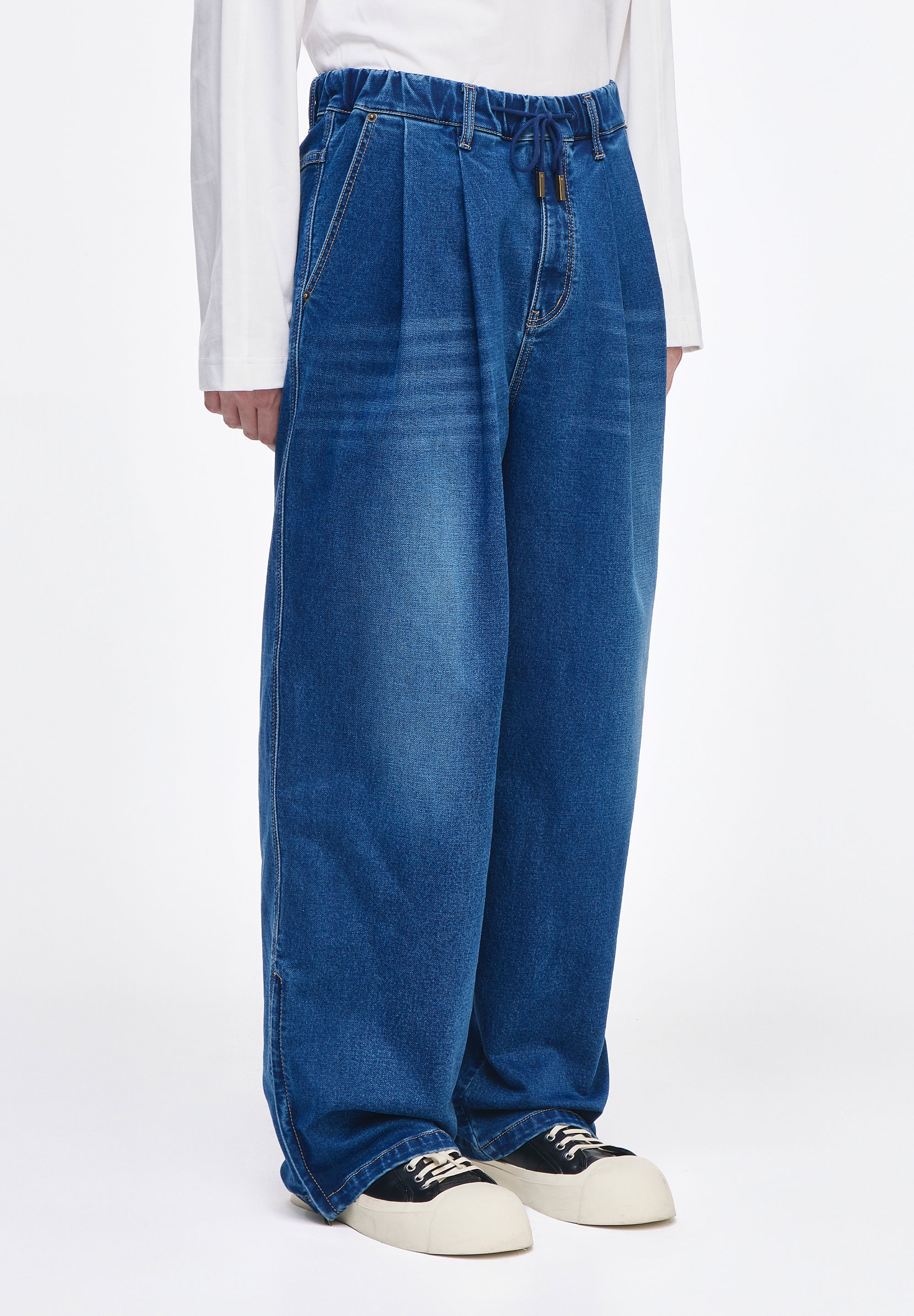 SLIT DENIM JERSEY SWEATPANTS
