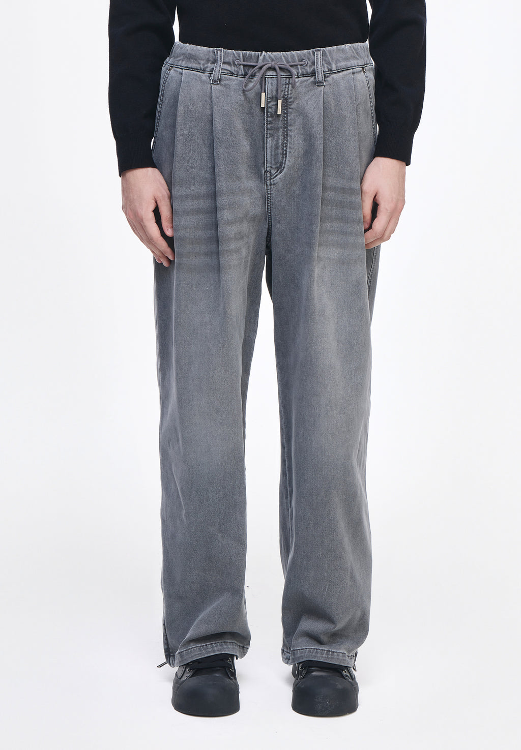 SLIT DENIM JERSEY SWEATPANTS