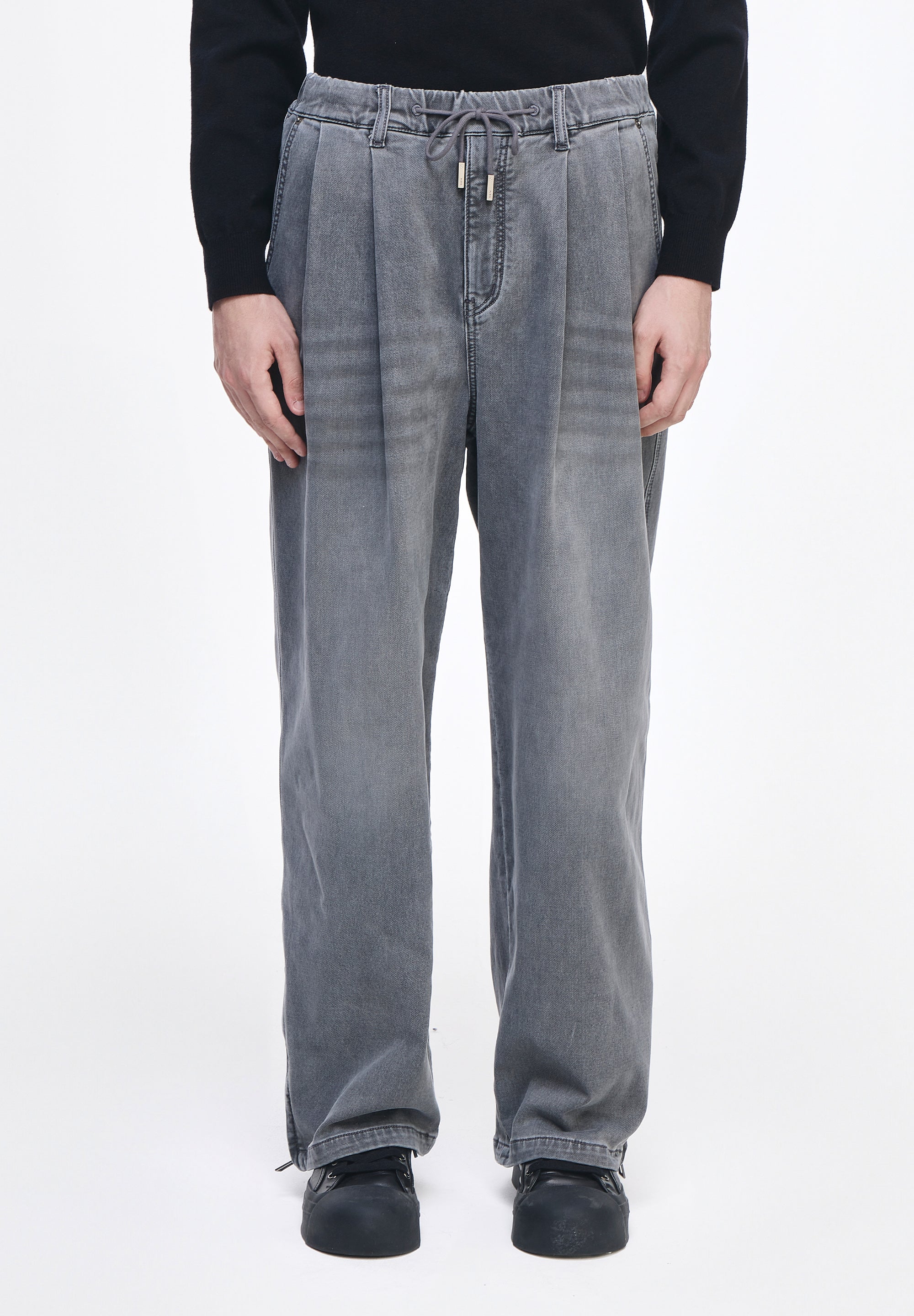 SLIT DENIM JERSEY SWEATPANTS