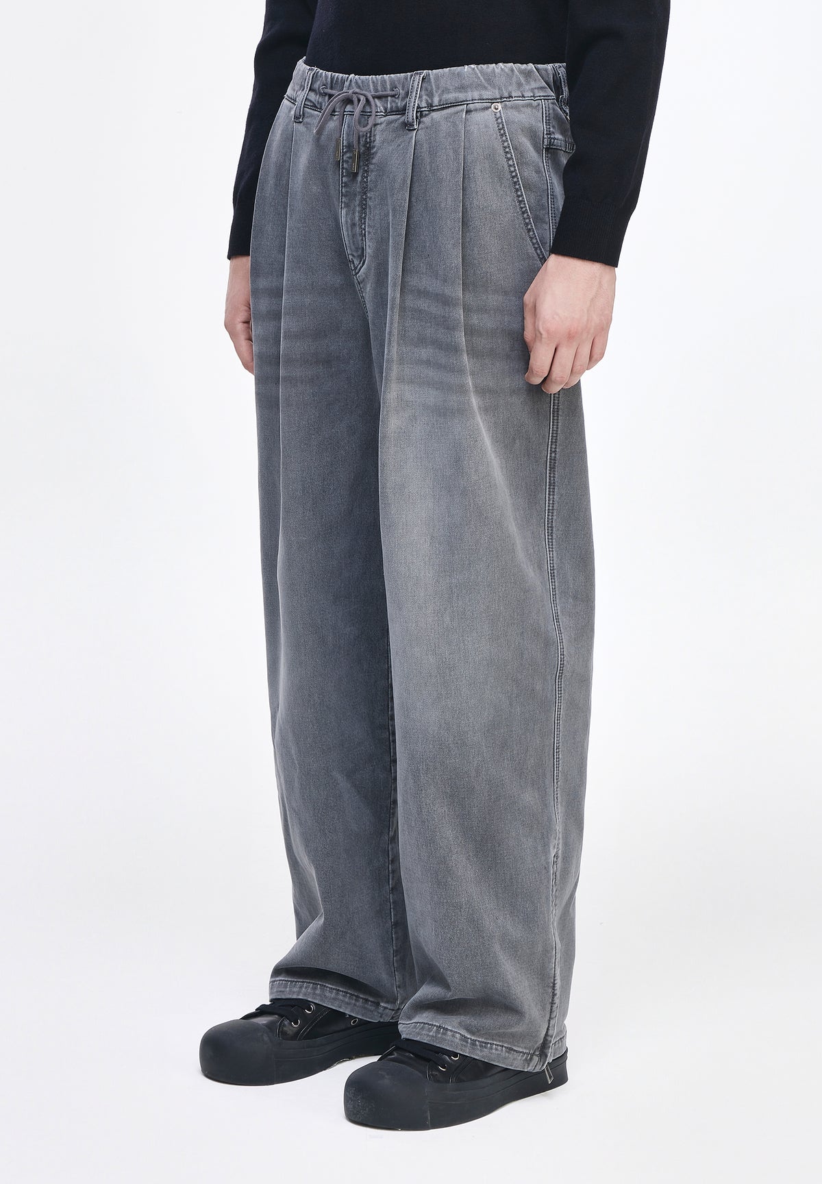 SLIT DENIM JERSEY SWEATPANTS