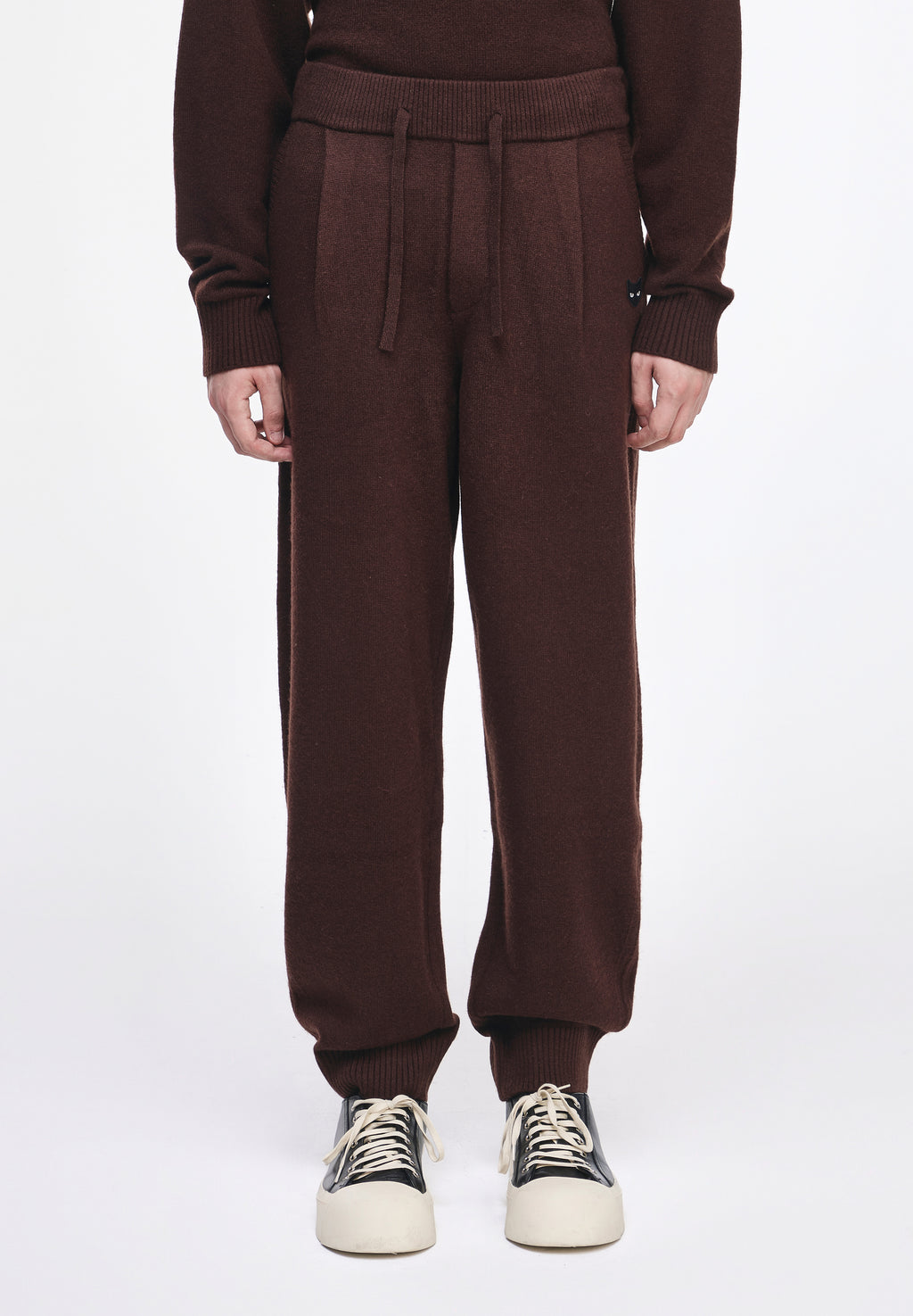 ZZERO CASHMERE BLEND CURVED KNIT PANTS