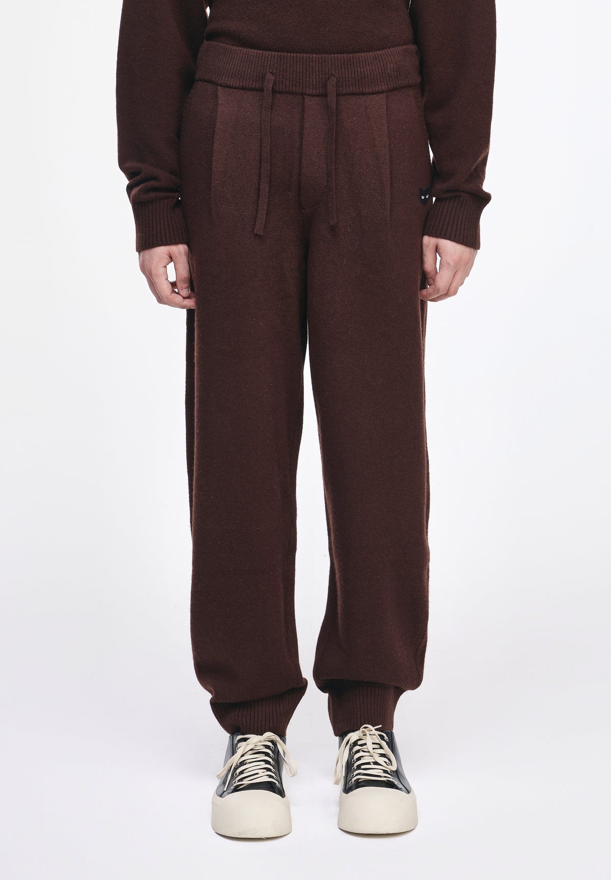 ZZERO CASHMERE BLEND CURVED KNIT PANTS