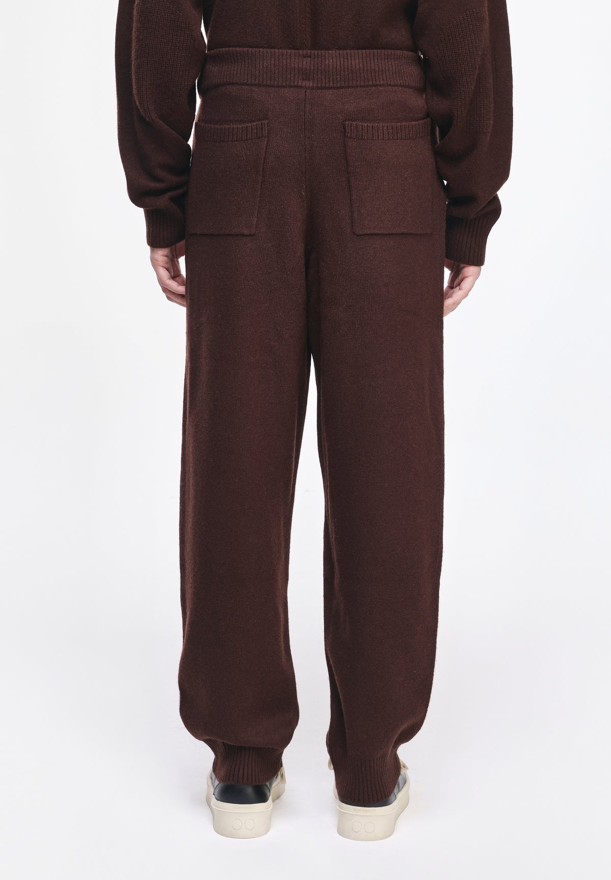 CASHMERE BLEND CURVED KNIT PANTS