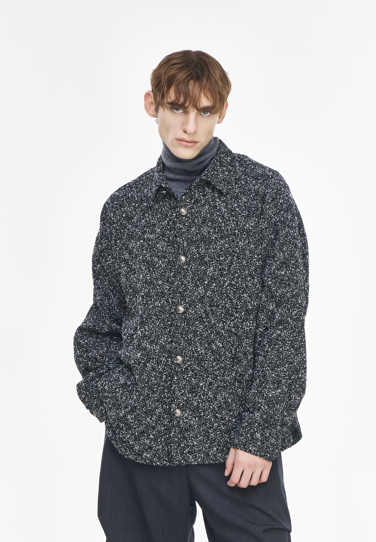 TWEED TUXEDO SHIRT