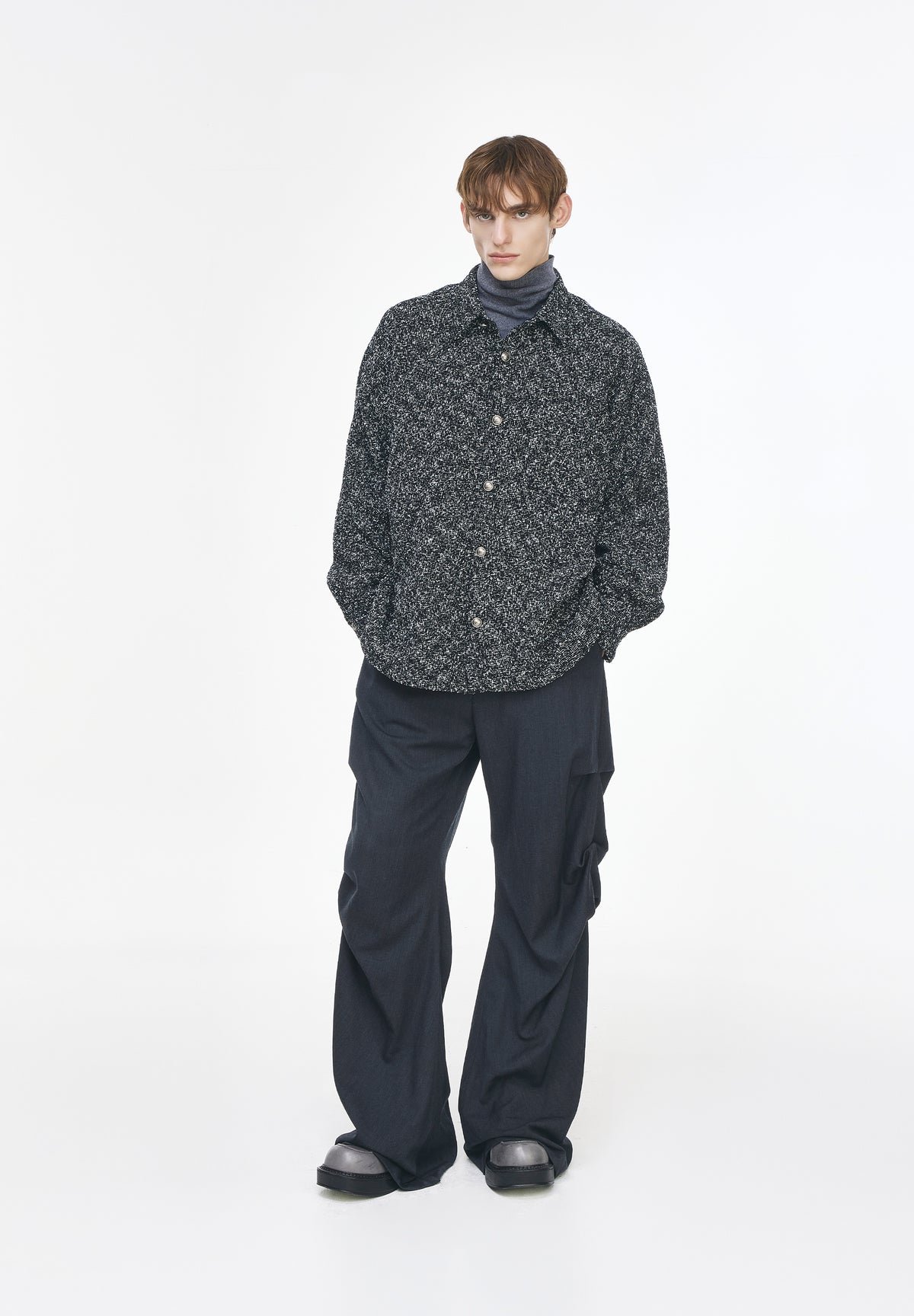 TWEED TUXEDO SHIRT