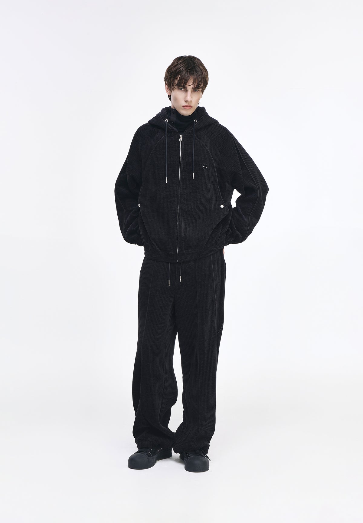 ZZERO WAVE VELVET HOOD ZIP UP