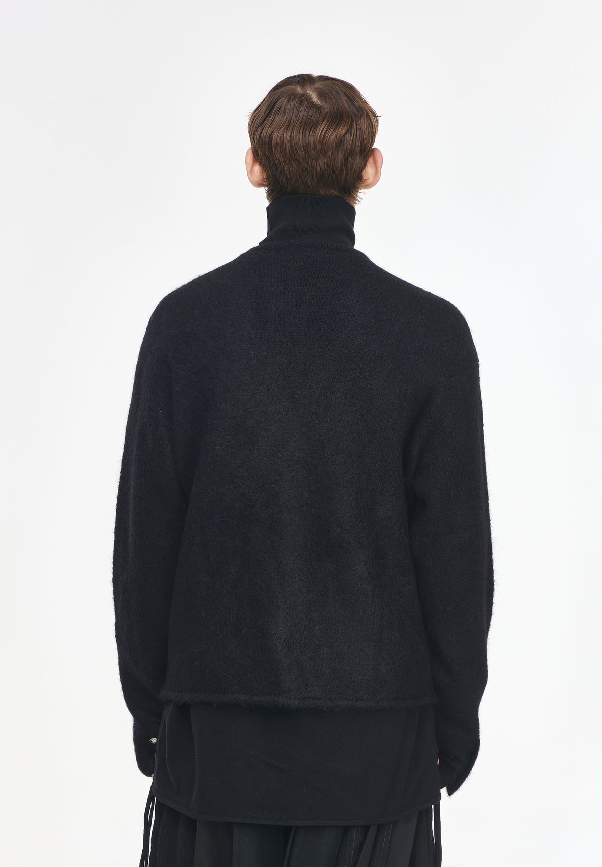 HAIRY ALPACA DEEP CUT CARDIGAN