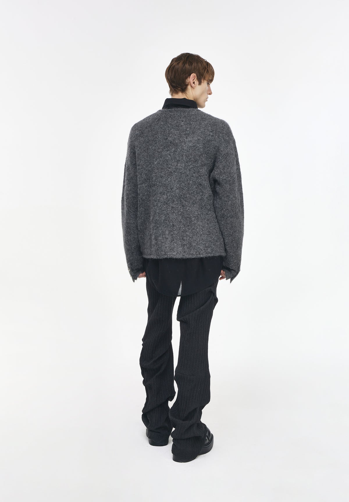 HAIRY ALPACA DEEP CUT CARDIGAN