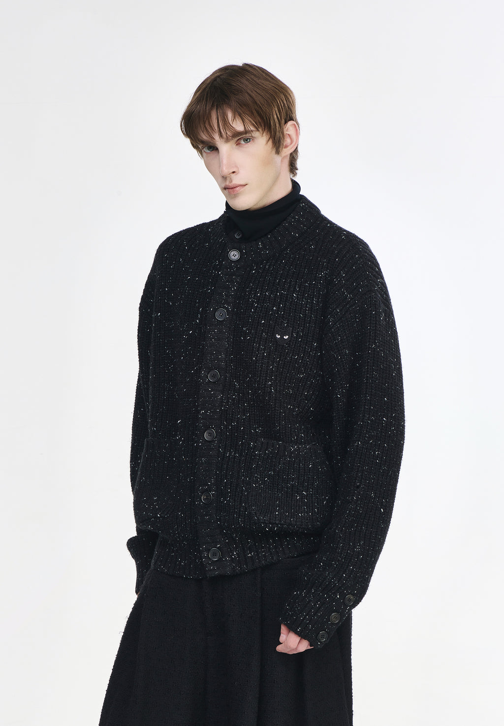 ZZERO PANTHER NEP ROUND NECK CARDIGAN