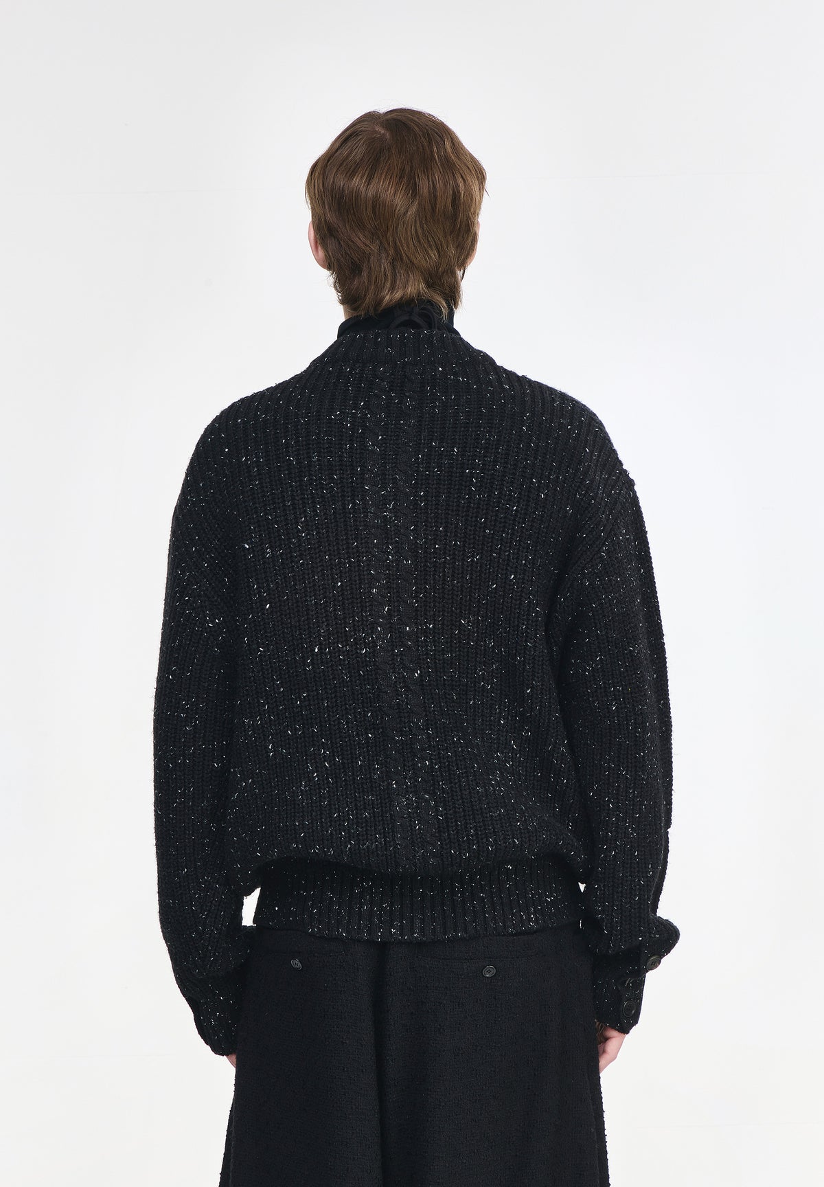 ZZERO PANTHER NEP ROUND NECK CARDIGAN