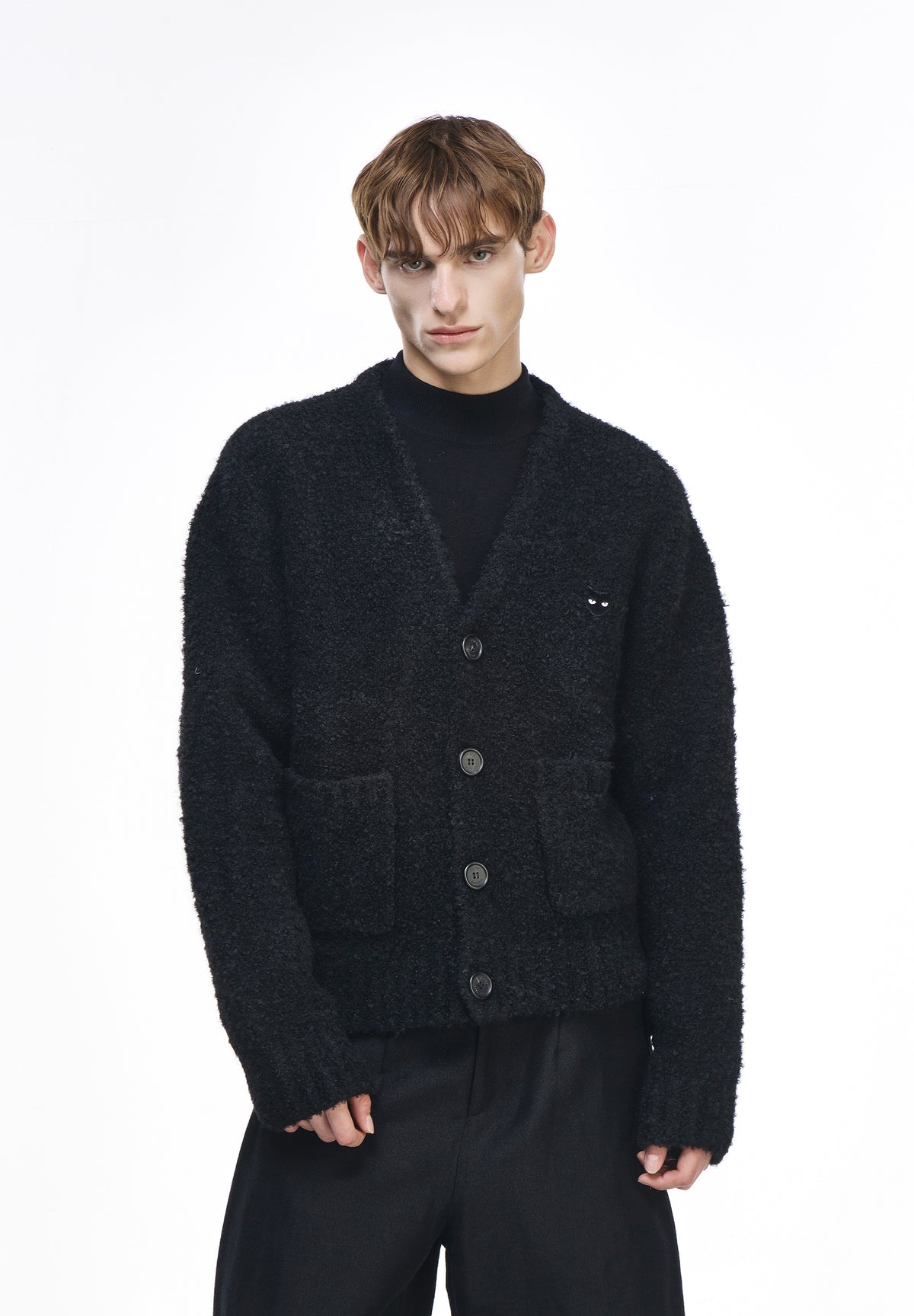 BOUCLE V NECK CARDIGAN