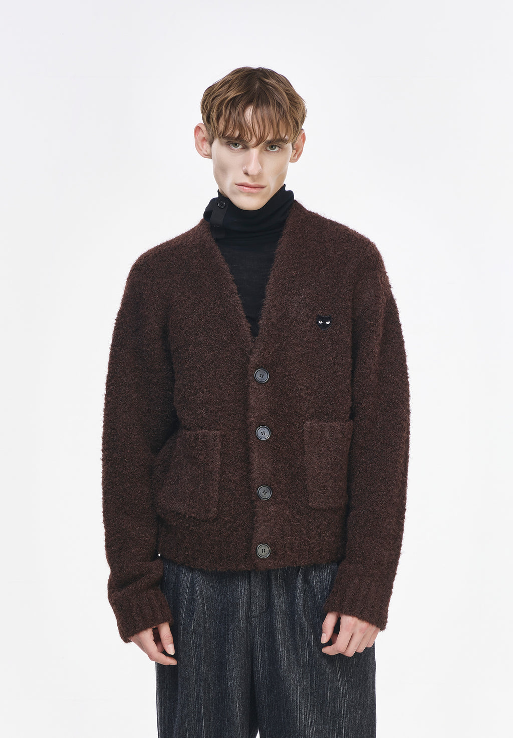 BOUCLE V NECK CARDIGAN