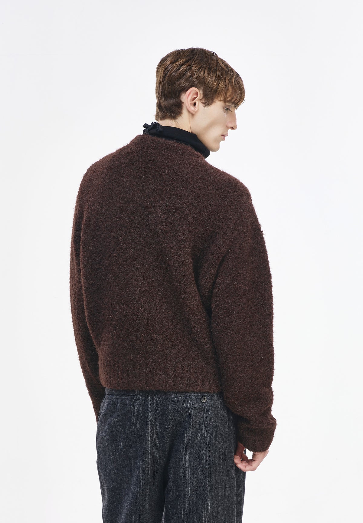 ZZERO BOUCLE V NECK CARDIGAN