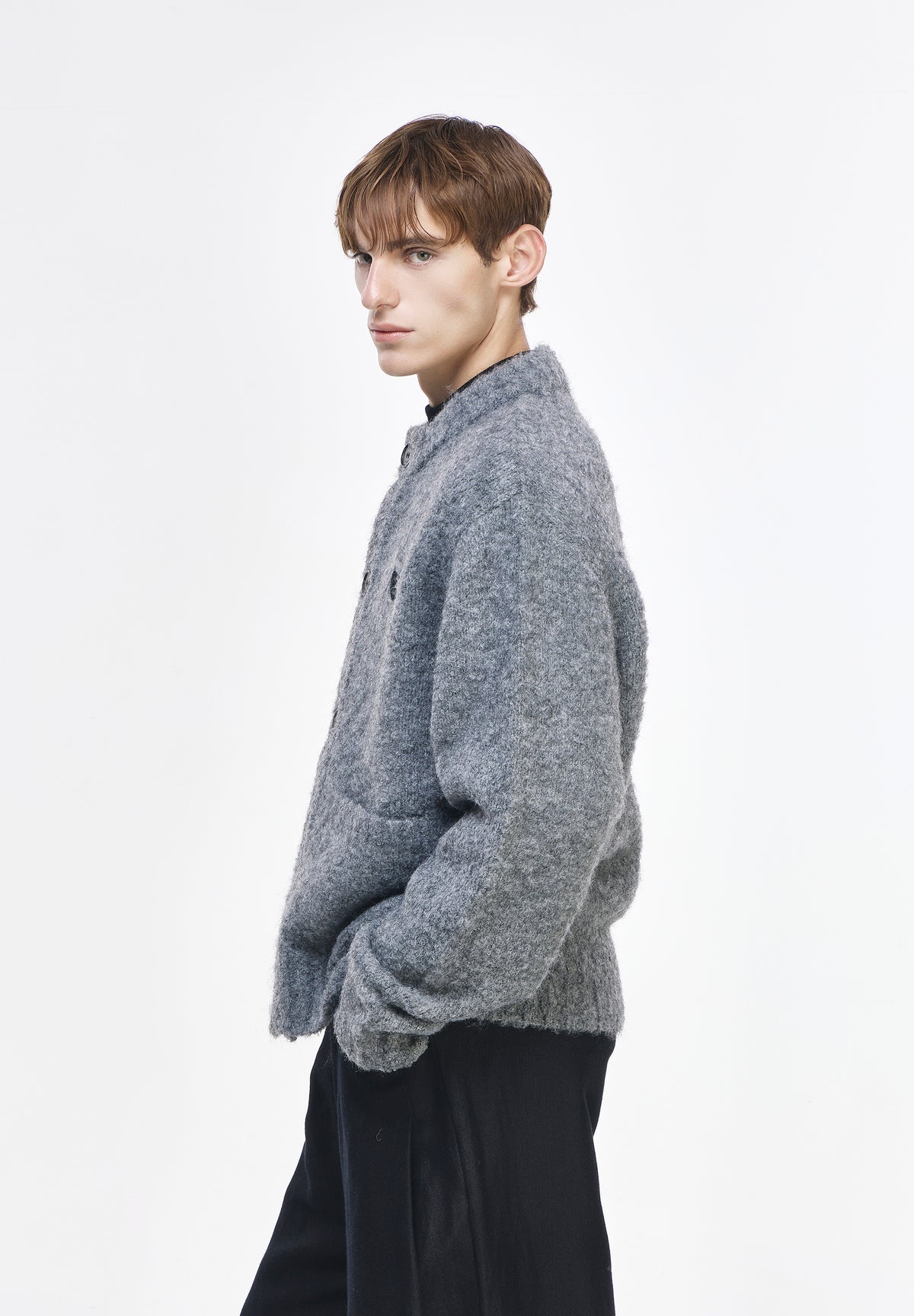 ZZERO BOUCLE ROUND NECK CARDIGAN