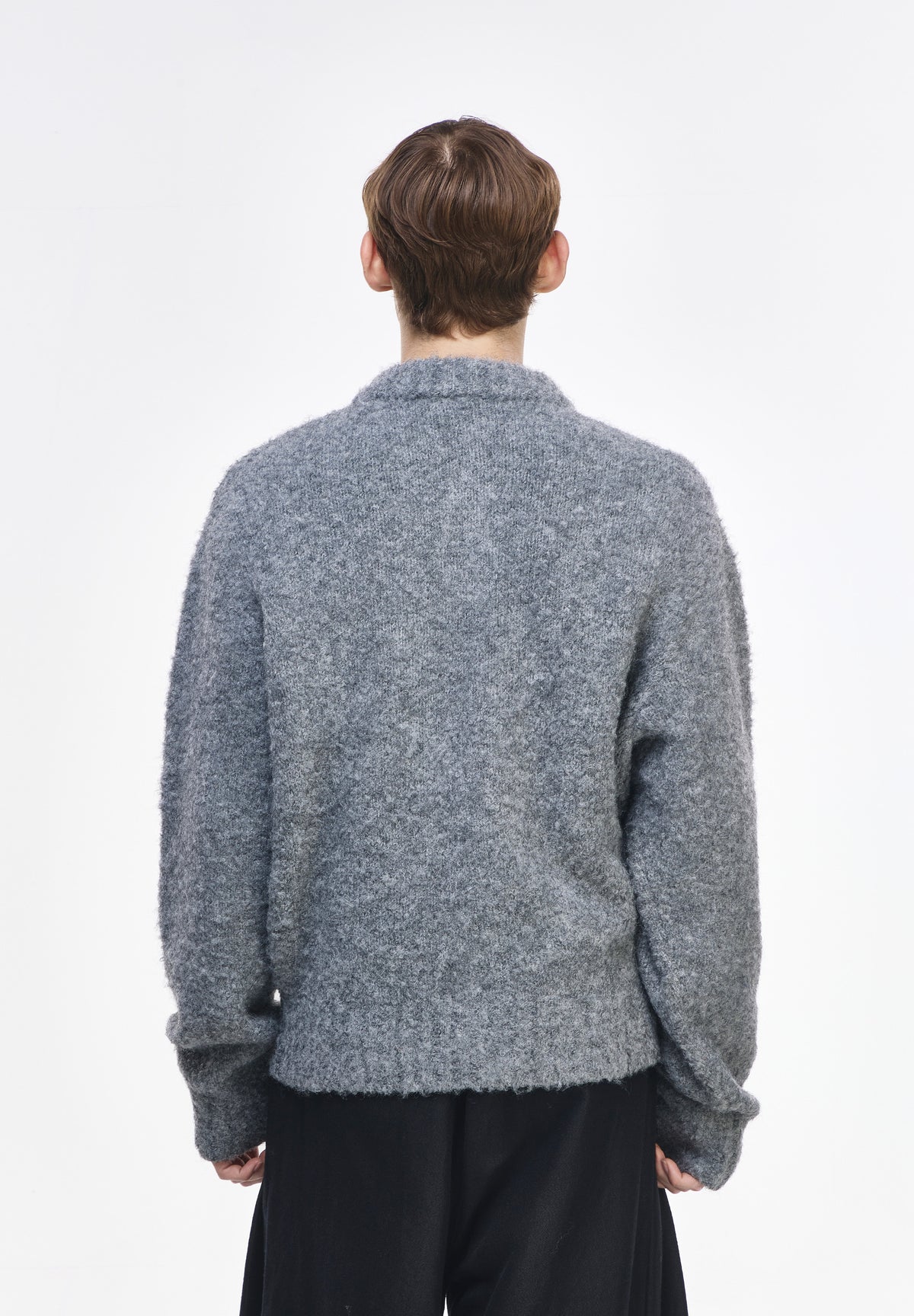 ZZERO BOUCLE ROUND NECK CARDIGAN