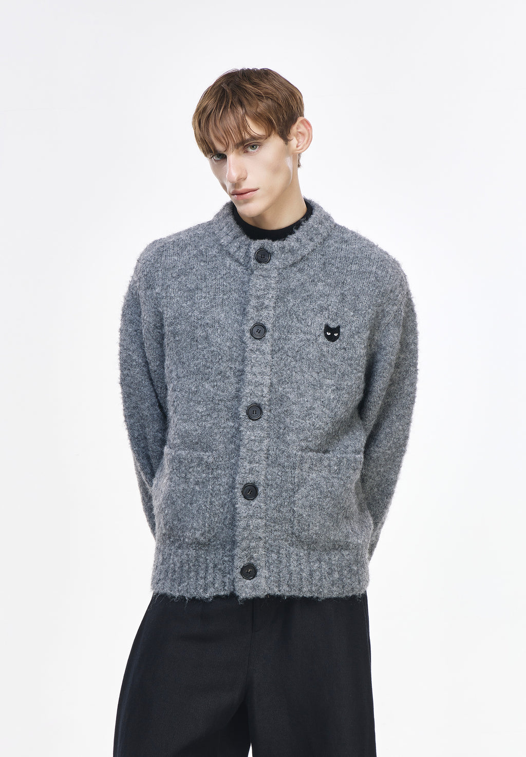 BOUCLE ROUND NECK CARDIGAN