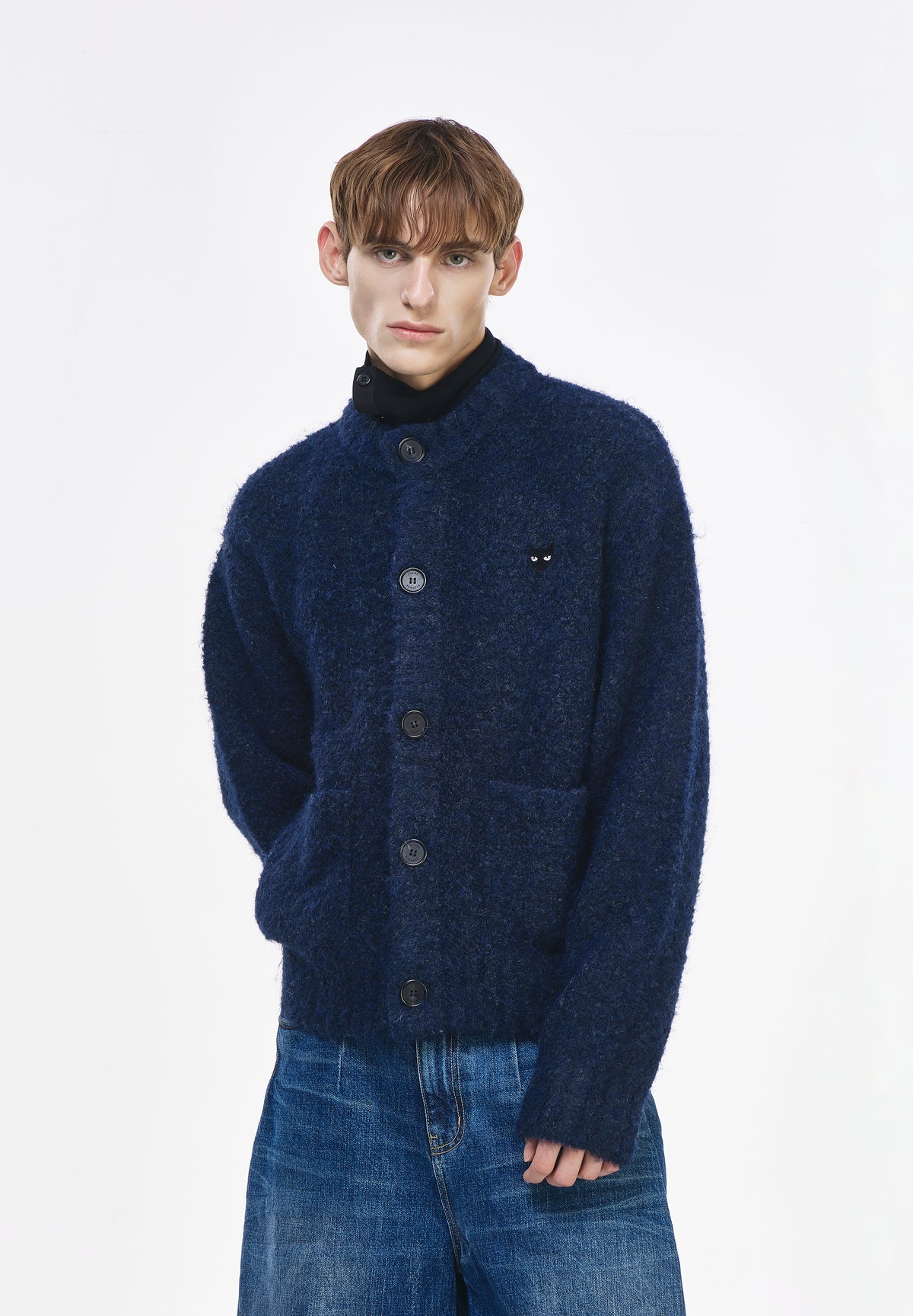BOUCLE ROUND NECK CARDIGAN