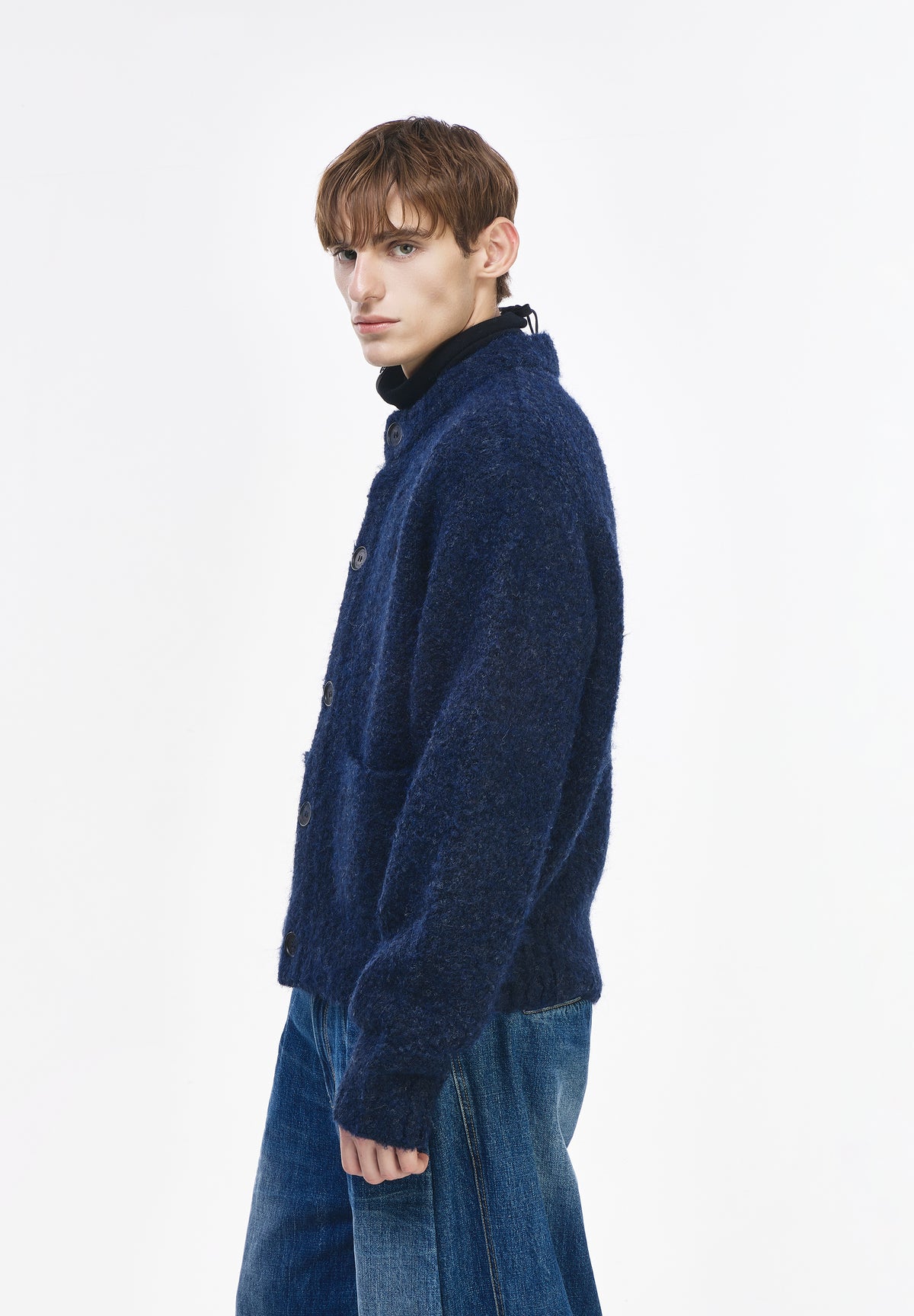 ZZERO BOUCLE ROUND NECK CARDIGAN