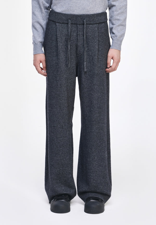 PANTALON AMPLE EN MAILLE MÉLANGE CACHEMIRE