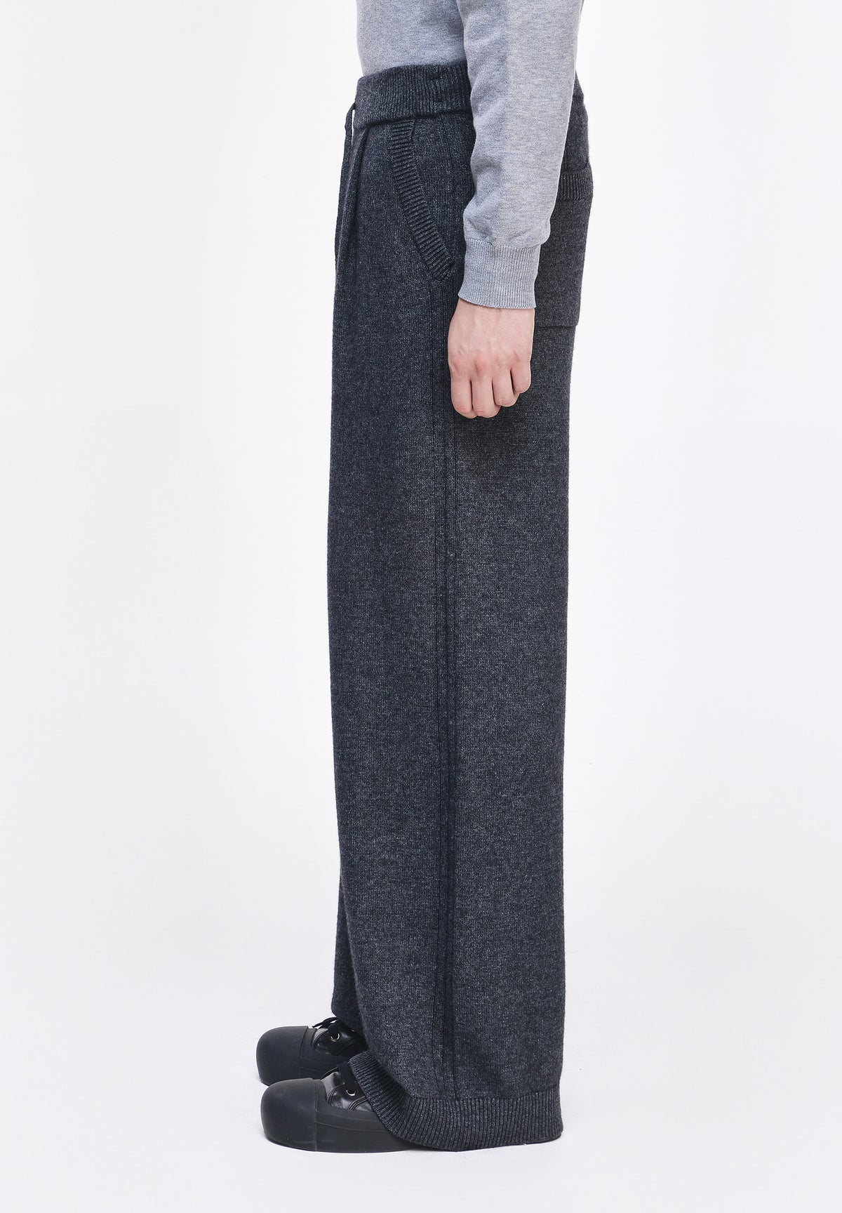 CASHMERE BLEND WIDE KNIT PANTS