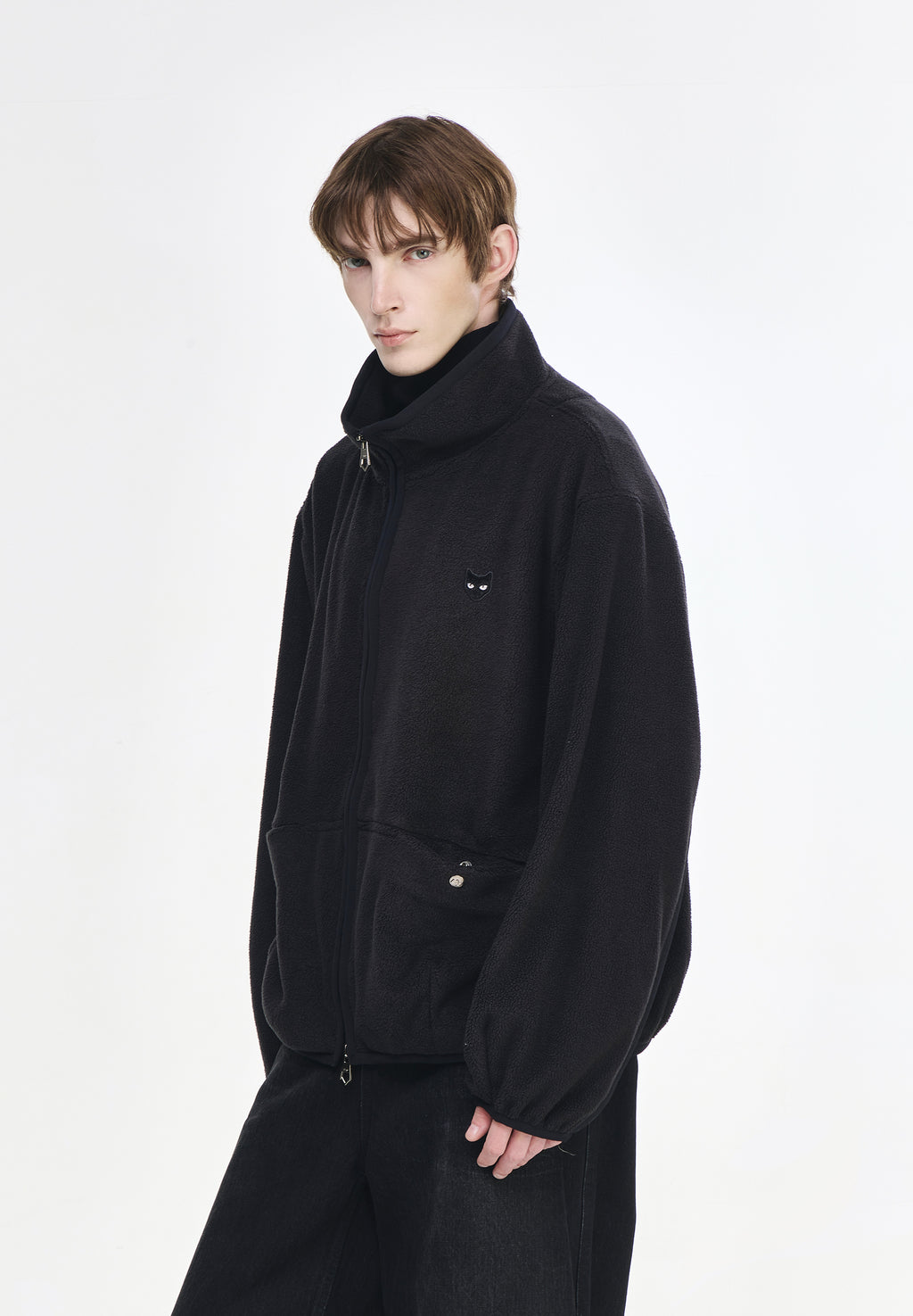 ZZERO PANTHER FLEECE HIGH NECK ZIP UP