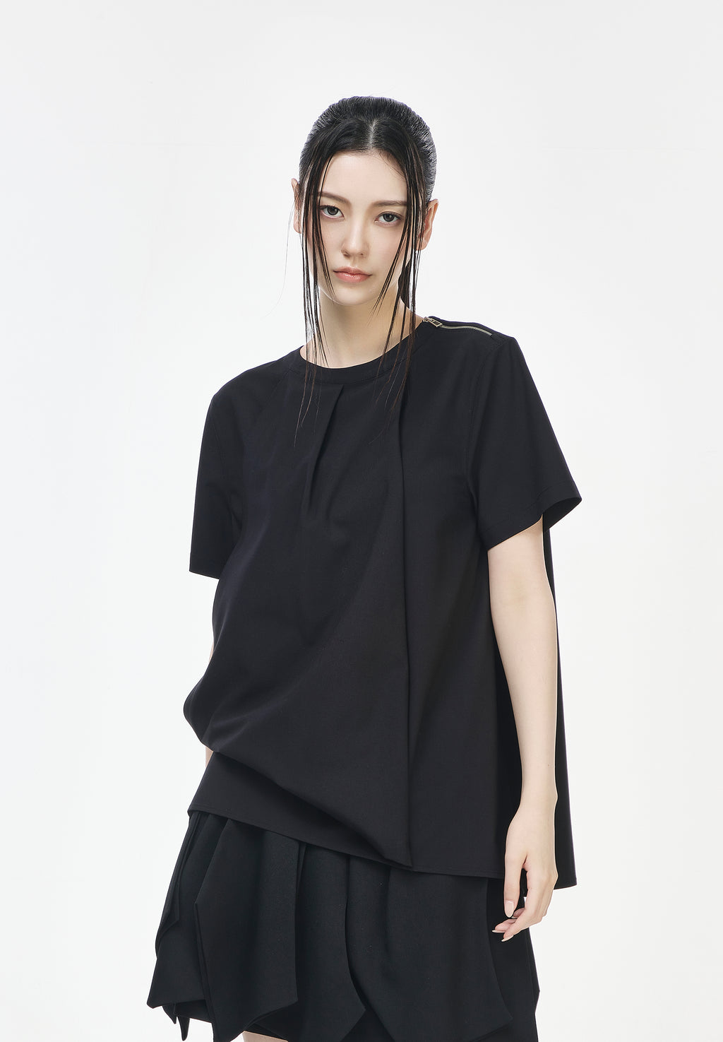 ASYMMETRIC DRAPE TOP