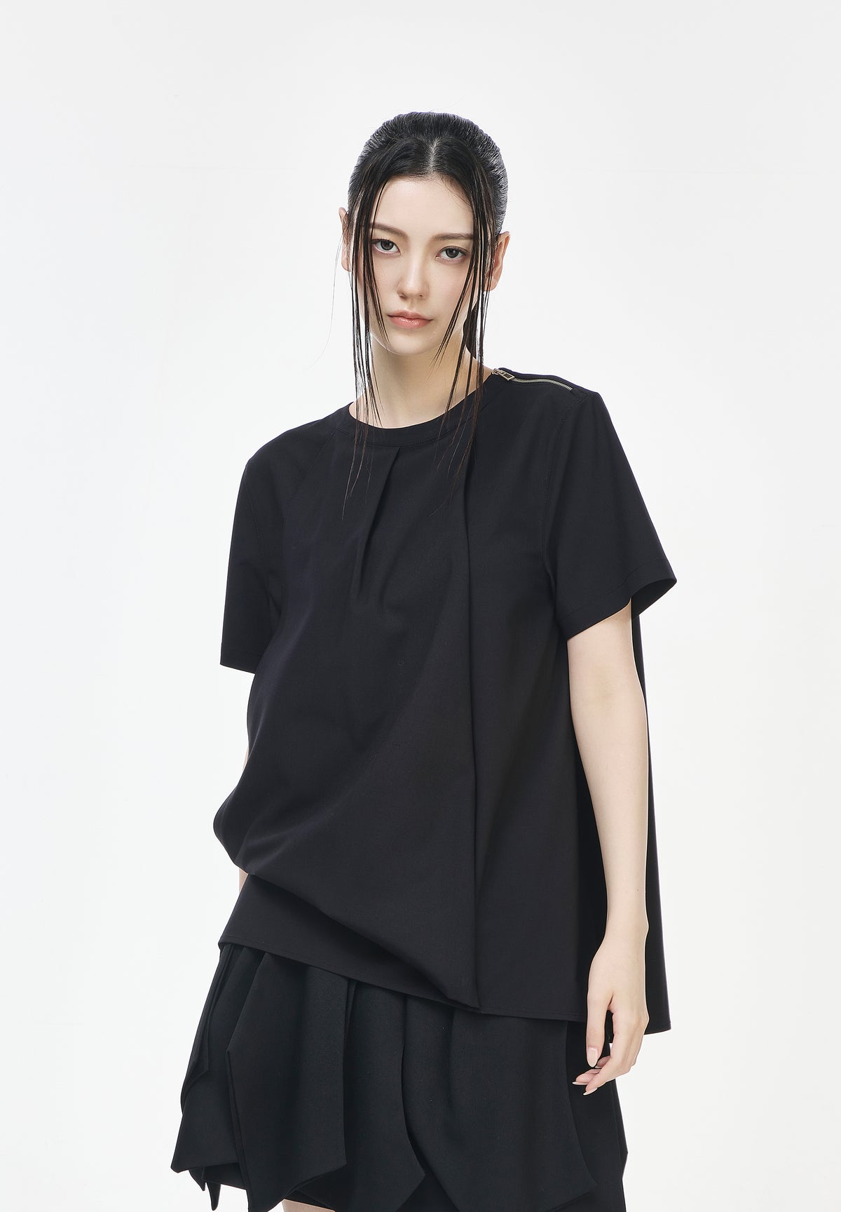 ASYMMETRIC DRAPE TOP
