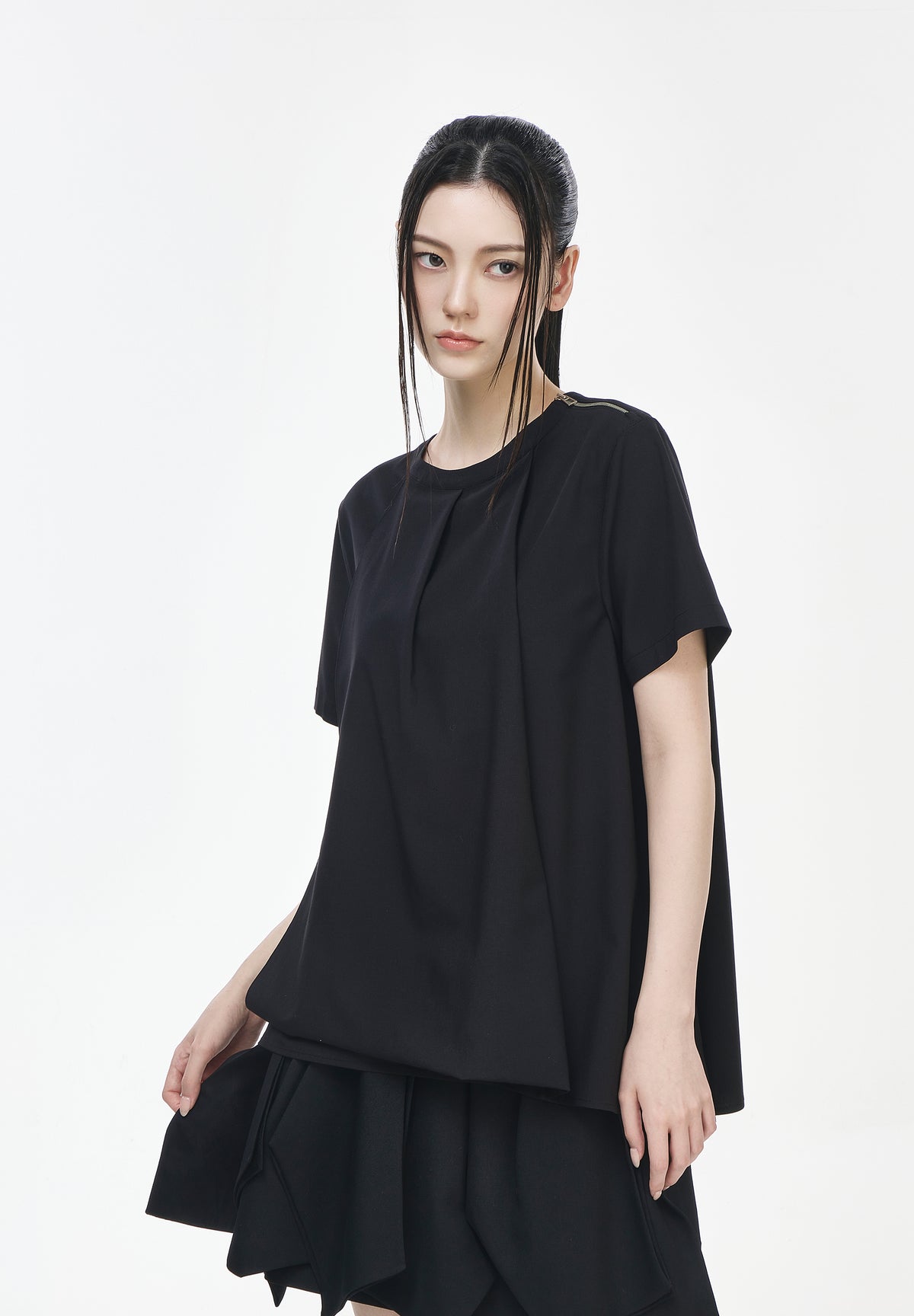 ASYMMETRIC DRAPE TOP