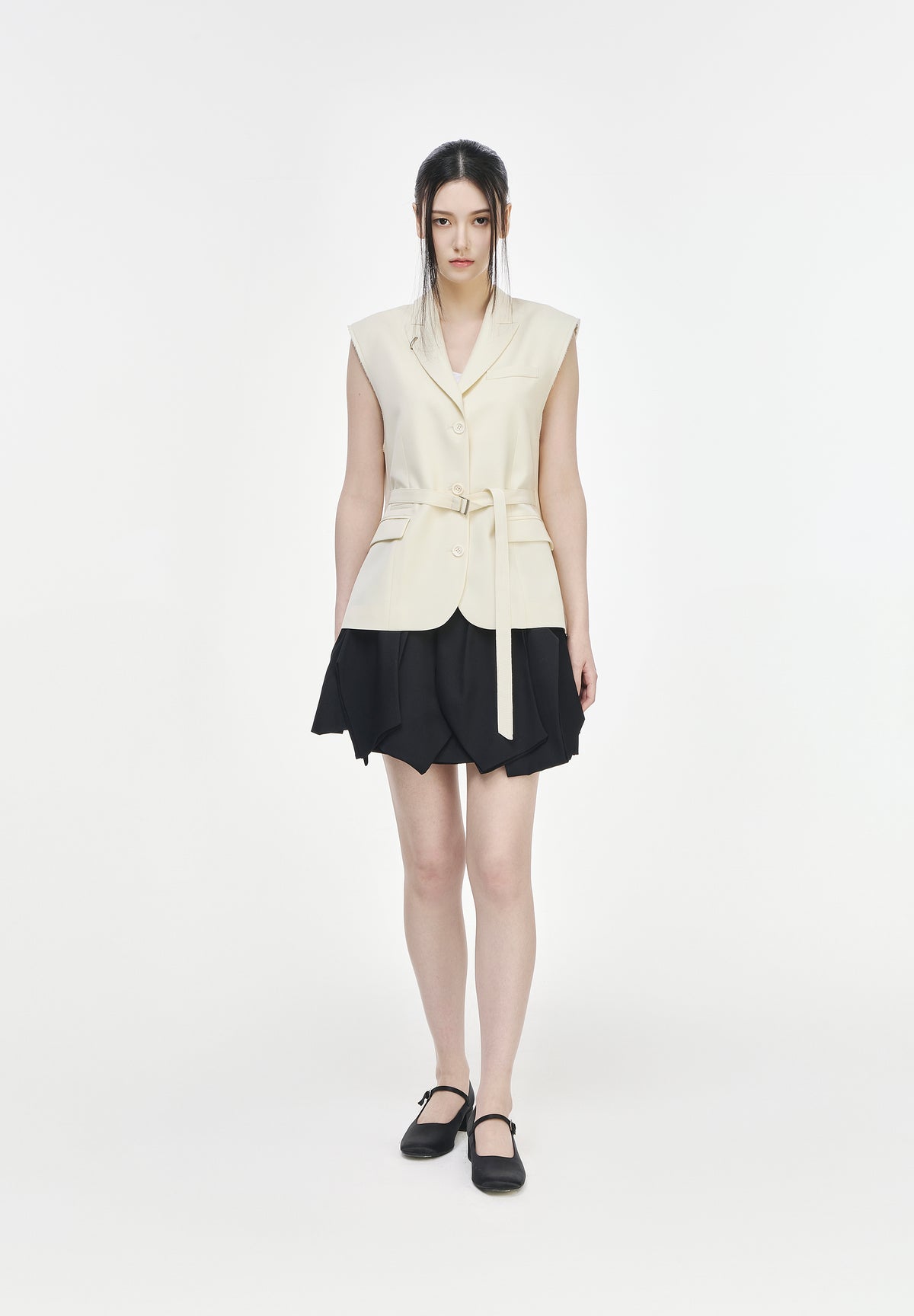 VEILED SLEEVELESS JACKET