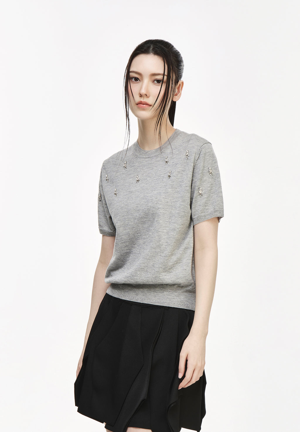 TEARDROP ROUND NECK KNIT