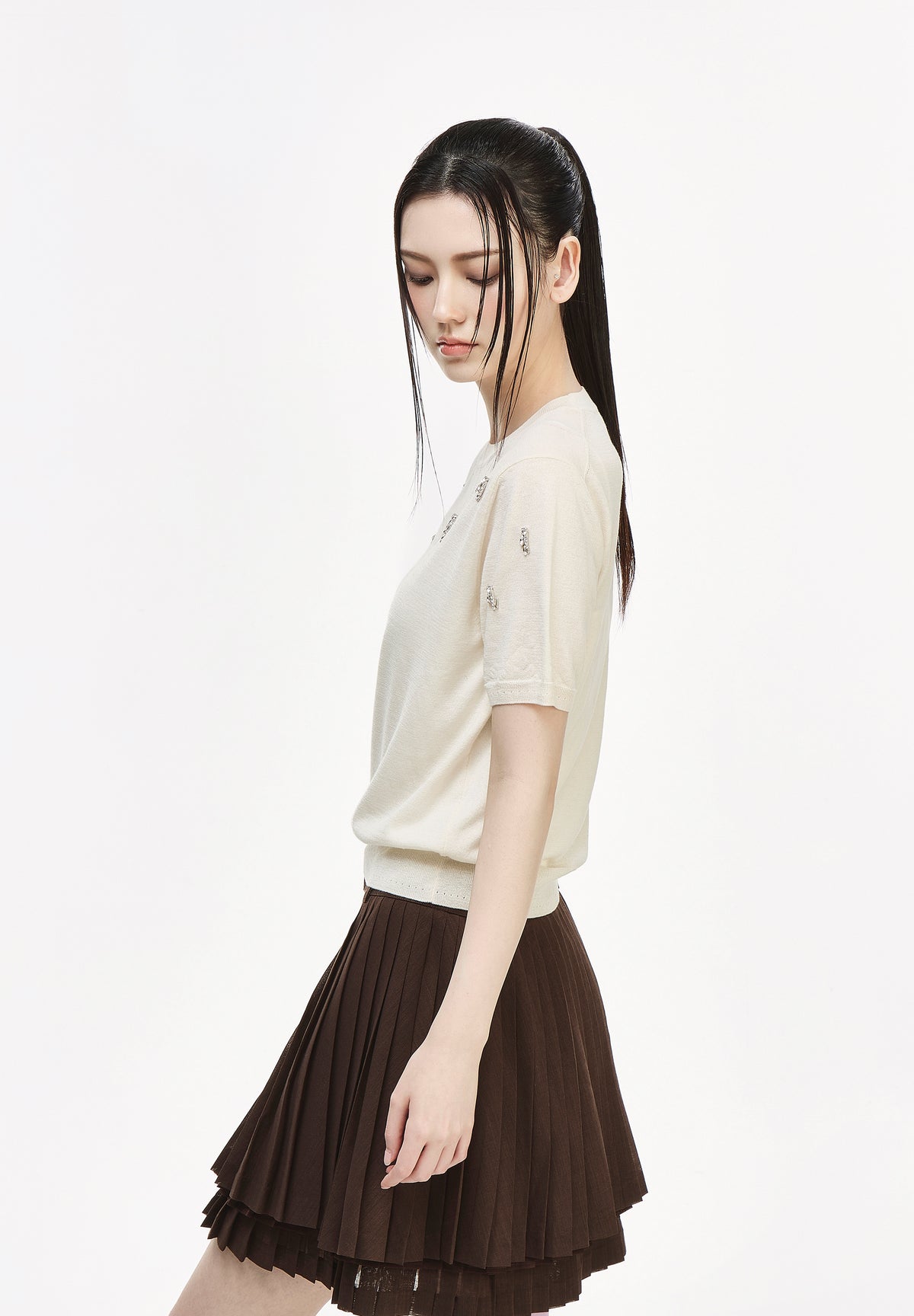 TEARDROP ROUND NECK KNIT