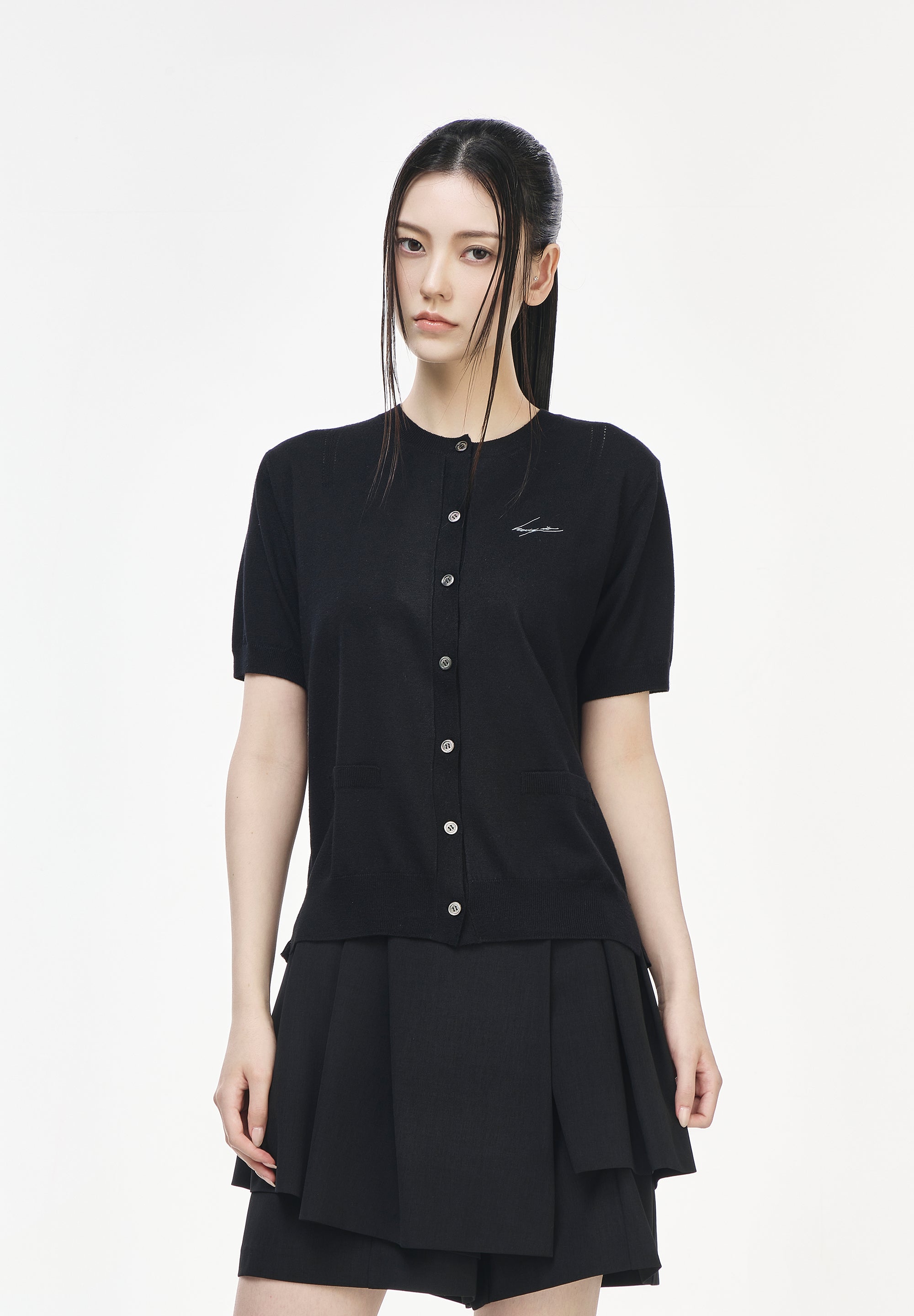 CELESTIAL EMBROIDERED VEILED CARDIGAN