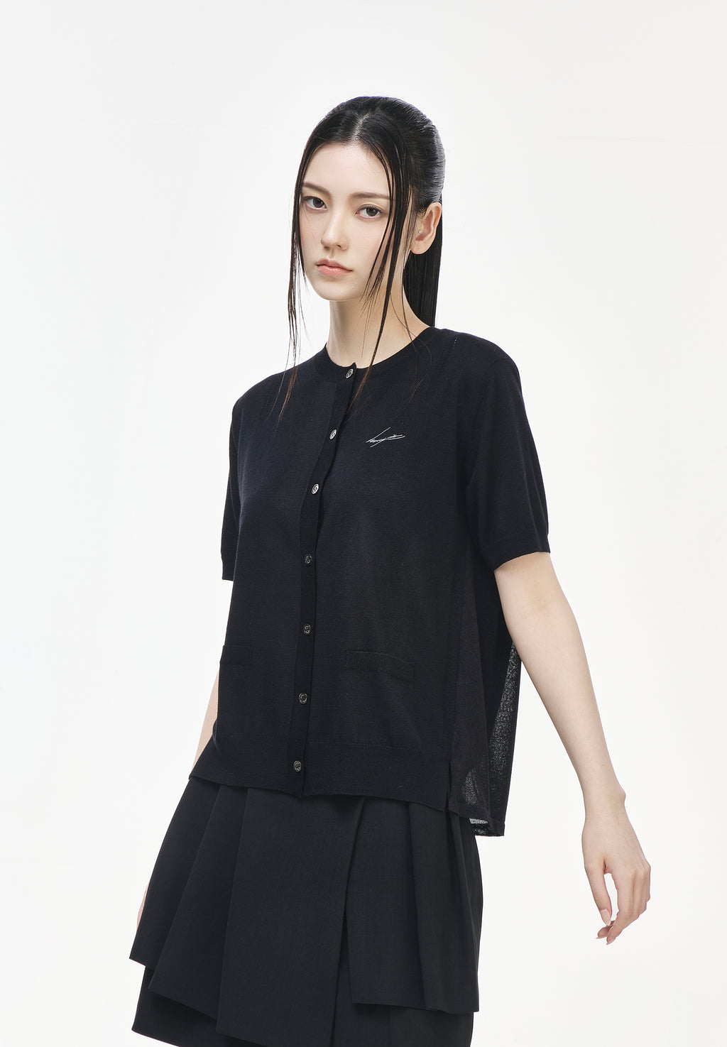 CELESTIAL EMBROIDERED VEILED CARDIGAN