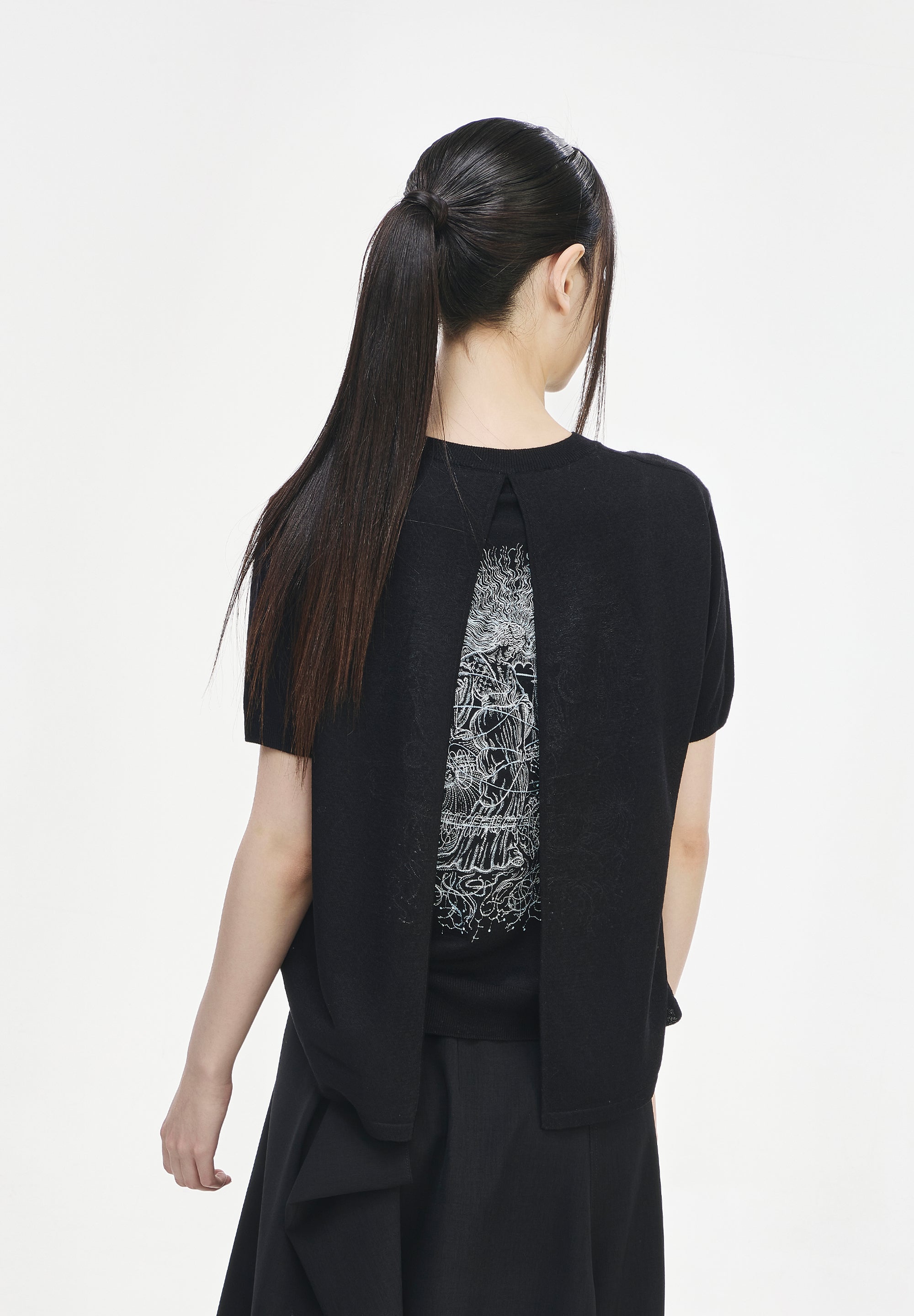 CELESTIAL EMBROIDERED VEILED KNIT