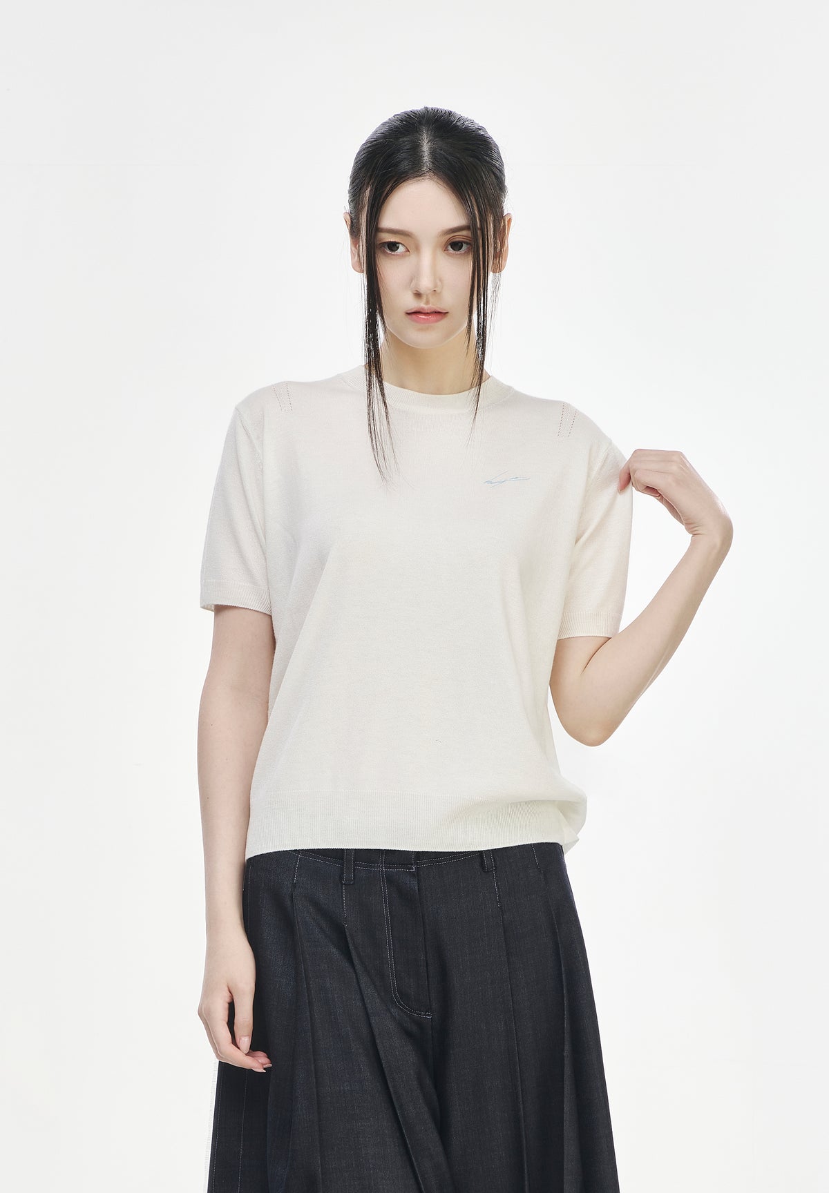 CELESTIAL EMBROIDERED VEILED KNIT