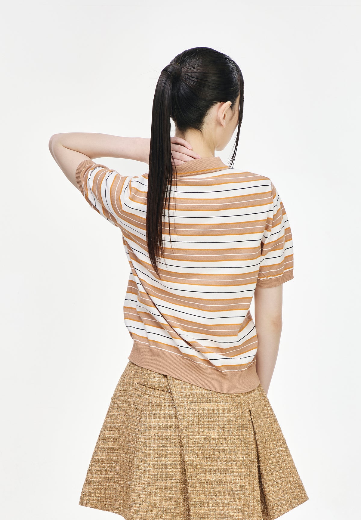 PANTHER STRIPE COLLAR CARDIGAN