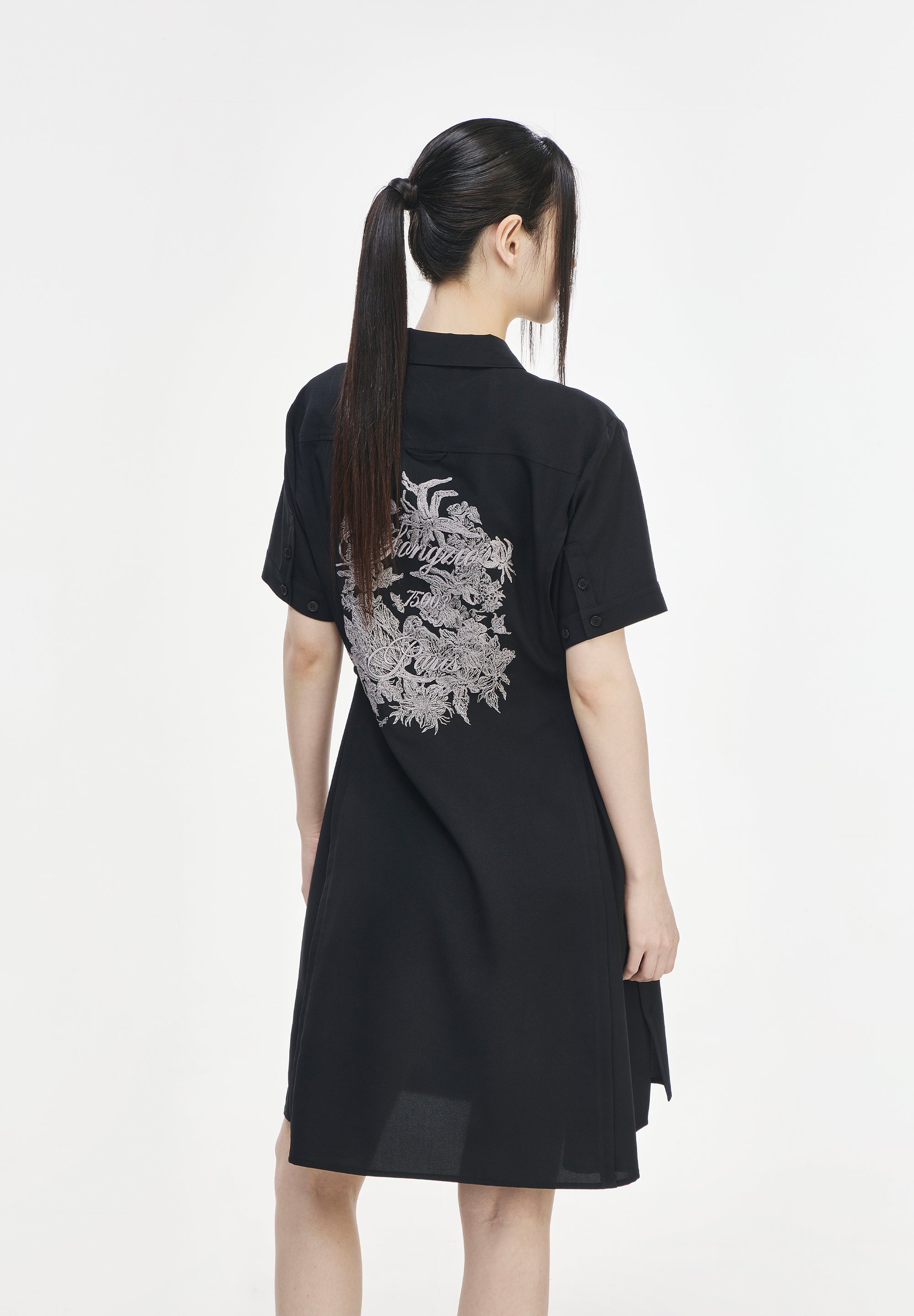 FLORAL EMBROIDERED SHIRT ONE PIECE