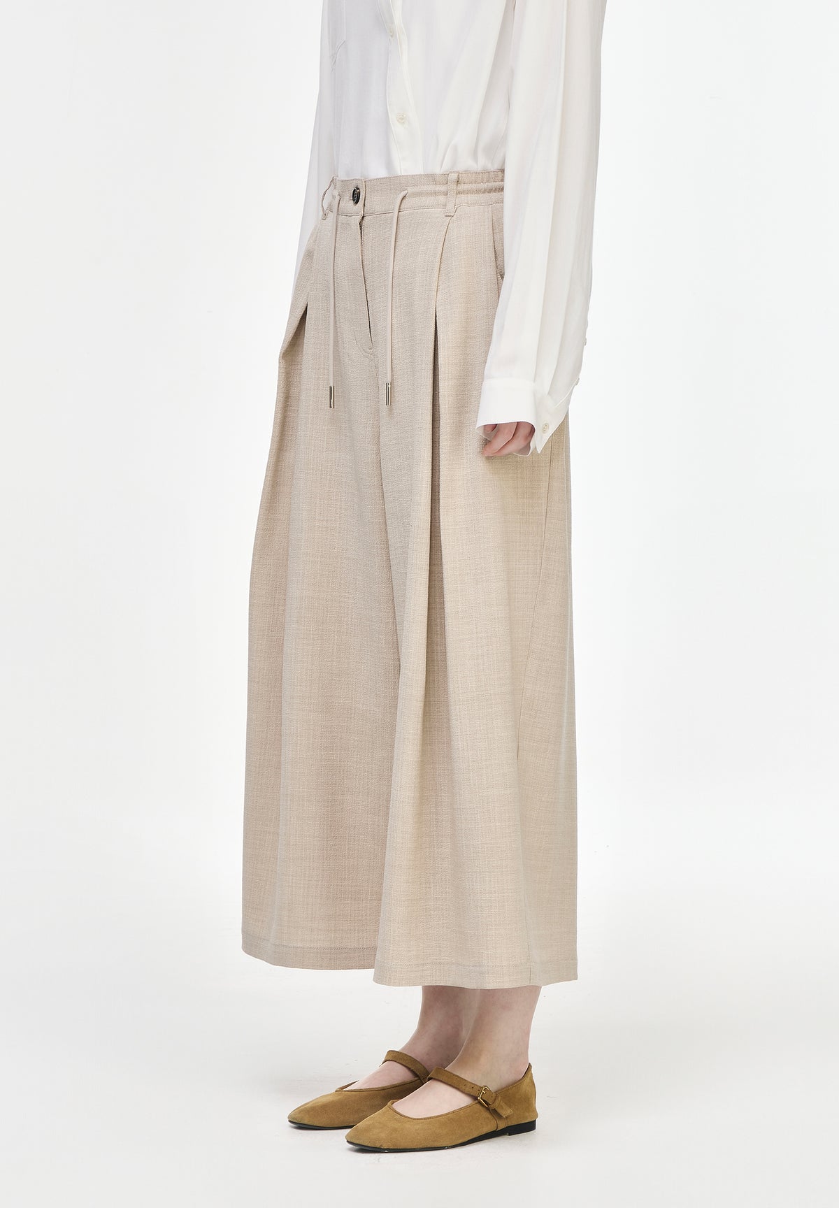 CROP WIDE LINEN PANTS