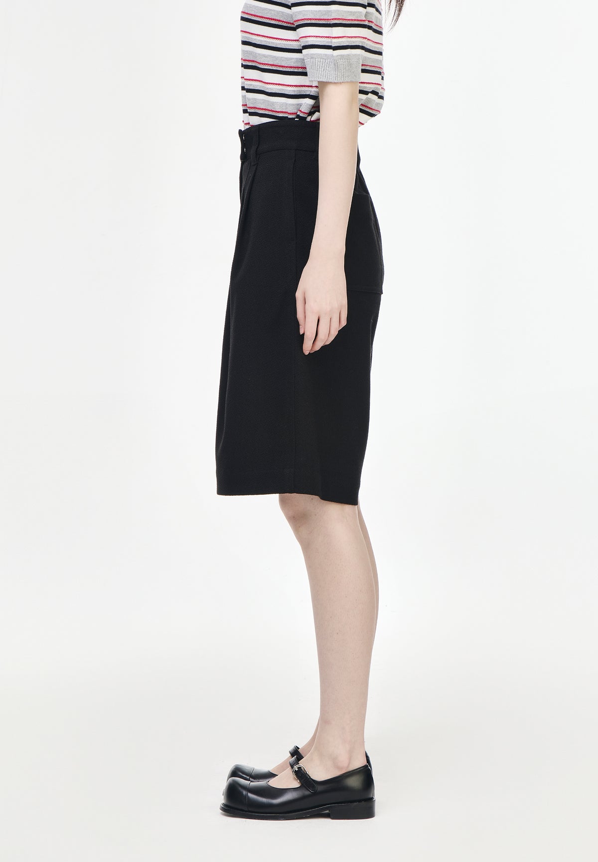 ASYMMETRIC BERMUDA SHORTS